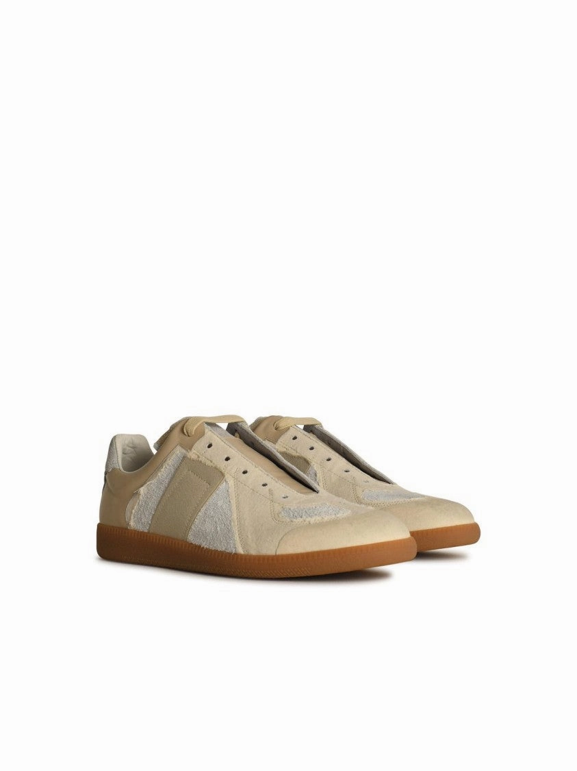'Replica' Cream Suede Sneakers