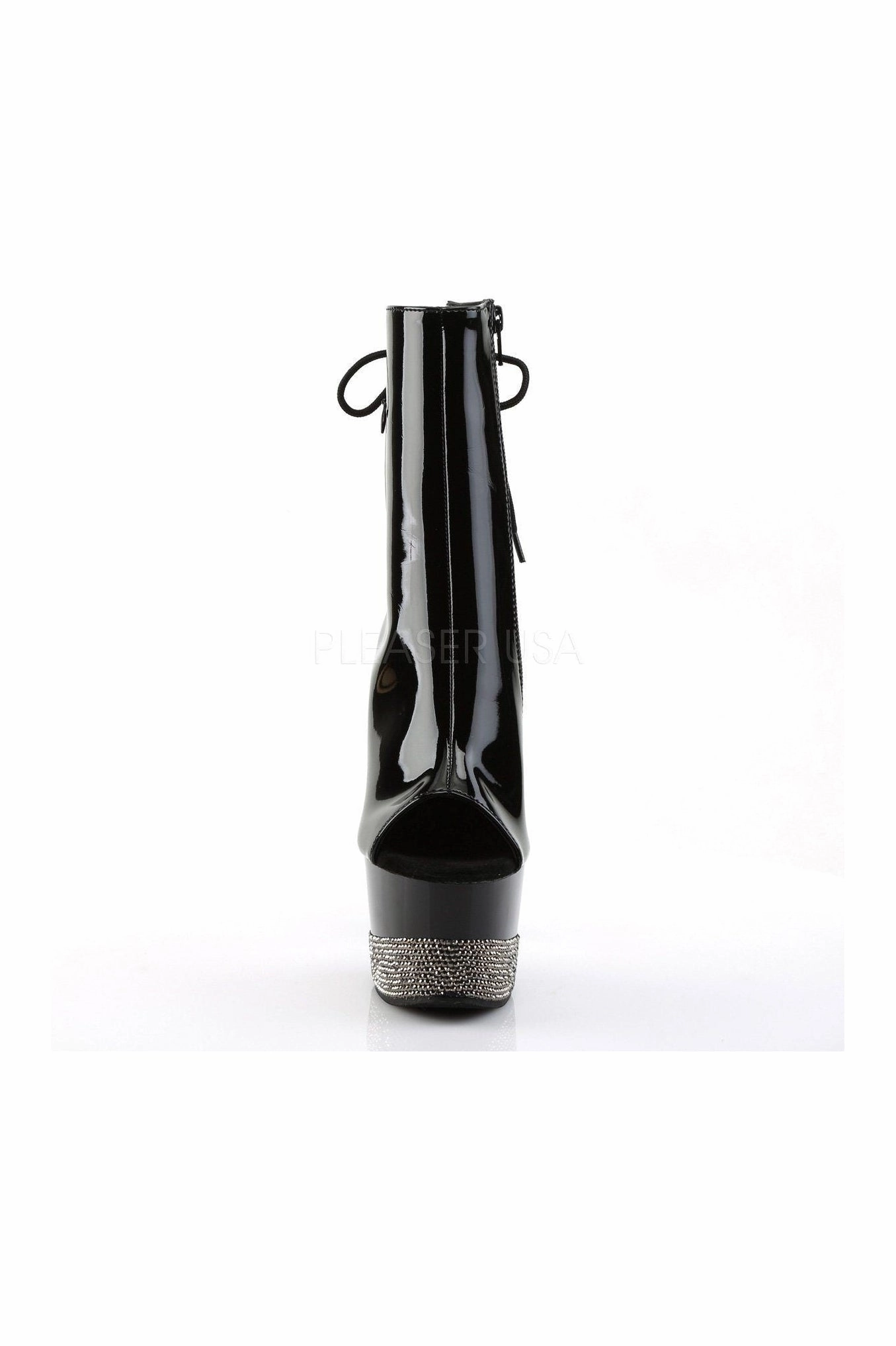 ADORE-1018-3 Platform Boot  | Black Patent