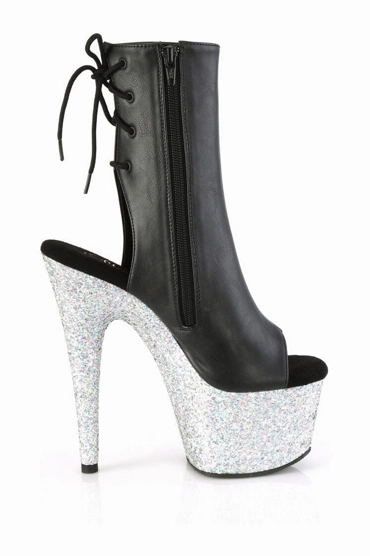 ADORE-1018LG Black Faux Leather Ankle Boot