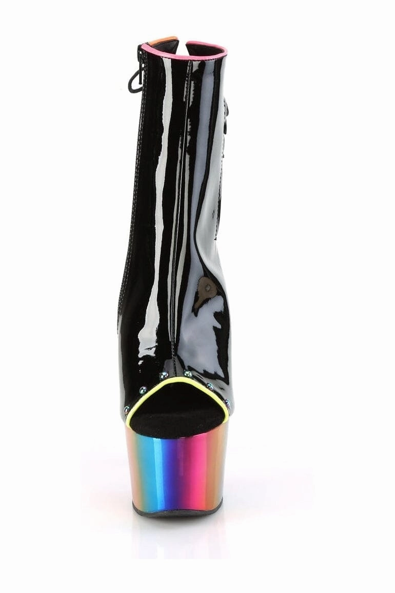 ADORE-1018RC-02 Black Patent Ankle Boot
