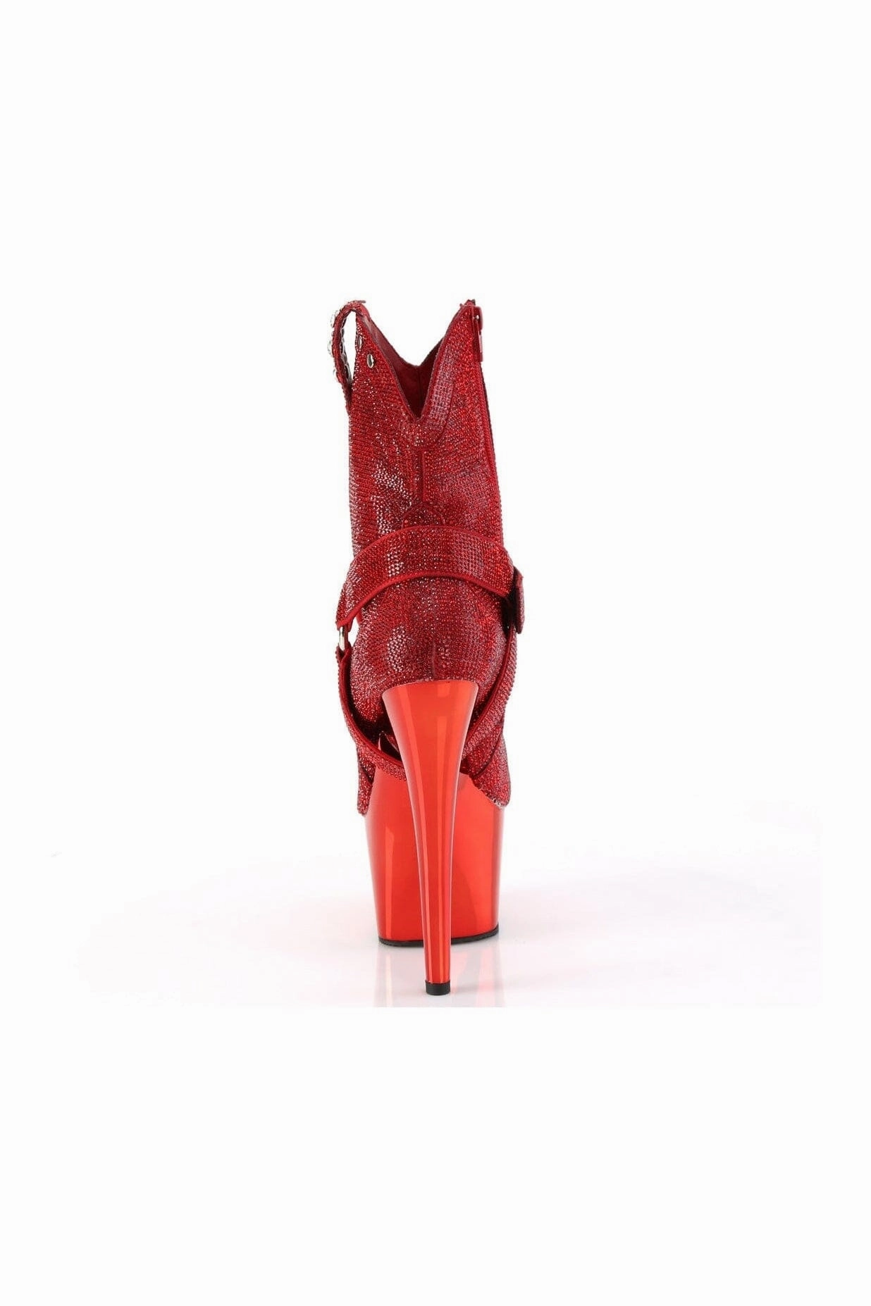 ADORE-1029CHRS Red Faux Suede Ankle Boot