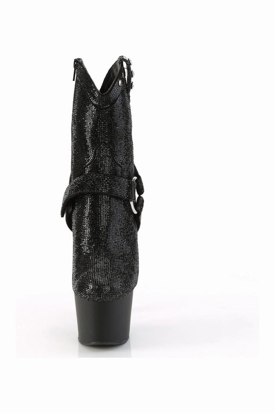 ADORE-1029RS Black Faux Suede Ankle Boot