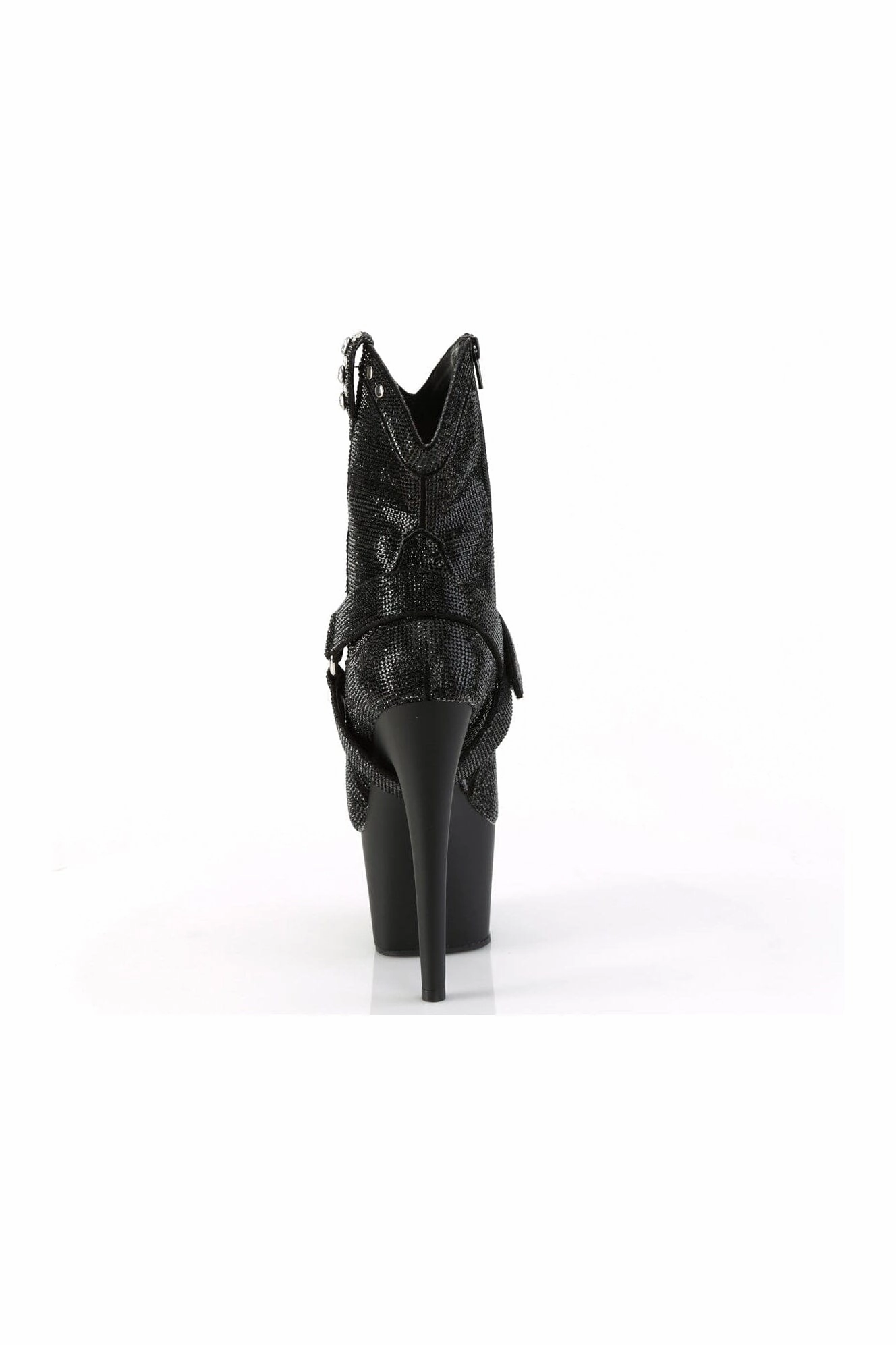 ADORE-1029RS Black Faux Suede Ankle Boot