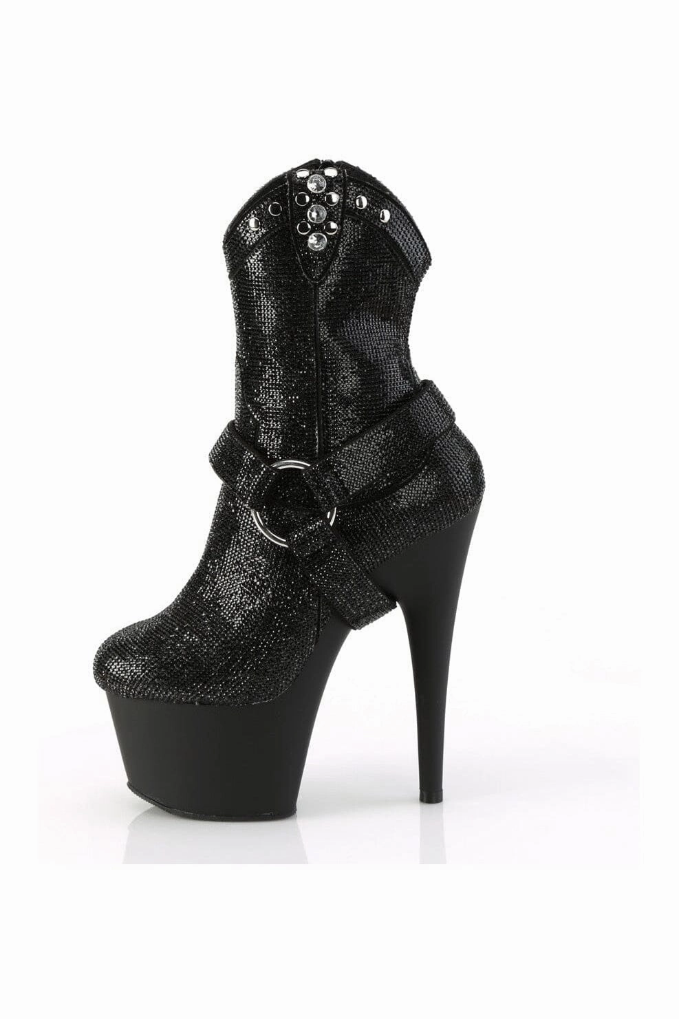 ADORE-1029RS Black Faux Suede Ankle Boot