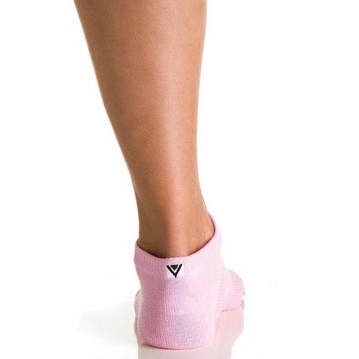 Arebesk Fishnet Open Toe Grip Socks - Pink (Barre / Pilates)