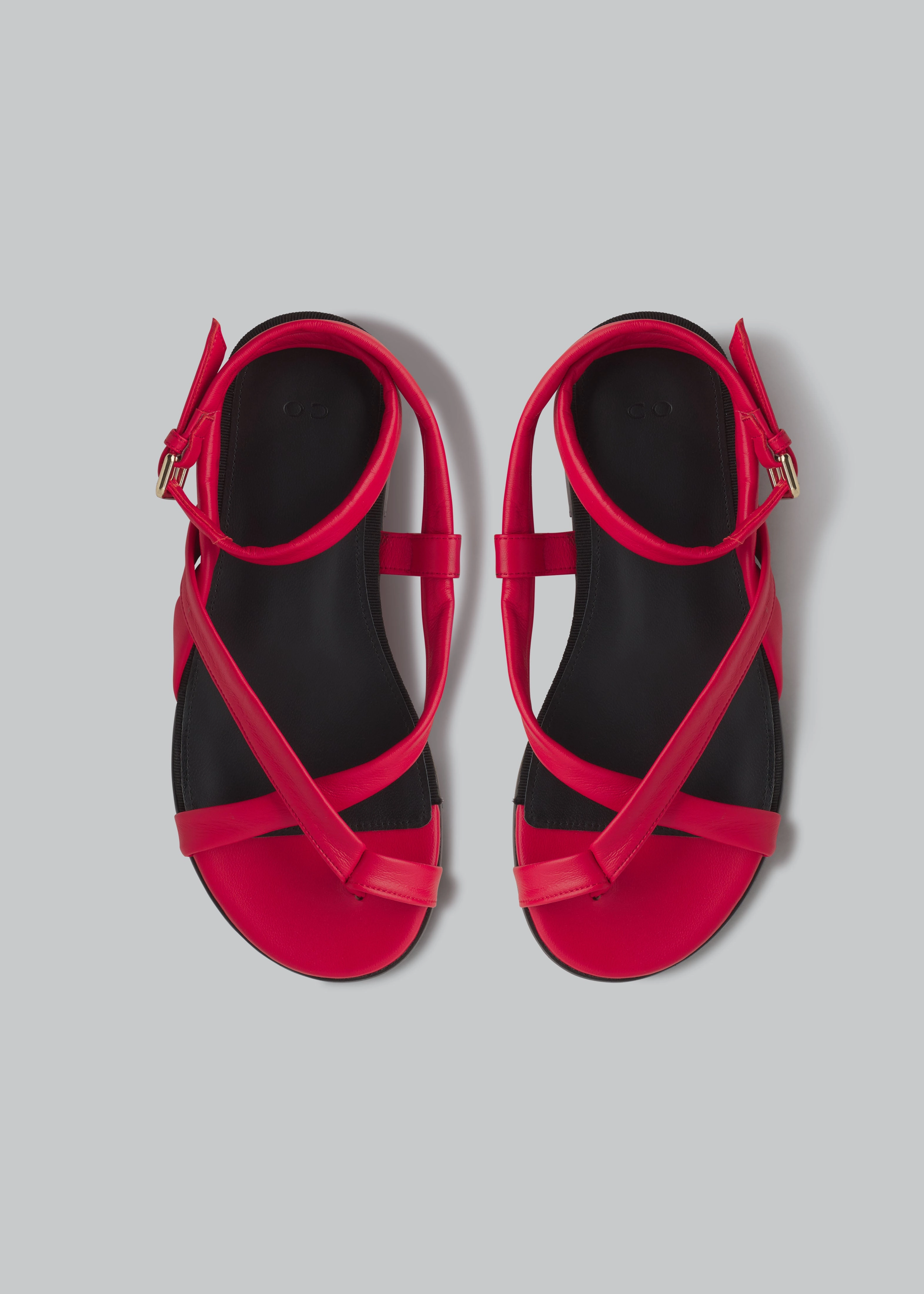 Asymmetric Toe Ring Gladiator Sandal - Red