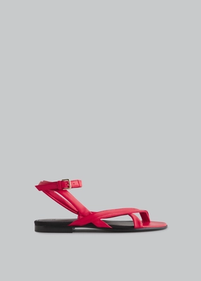 Asymmetric Toe Ring Gladiator Sandal - Red