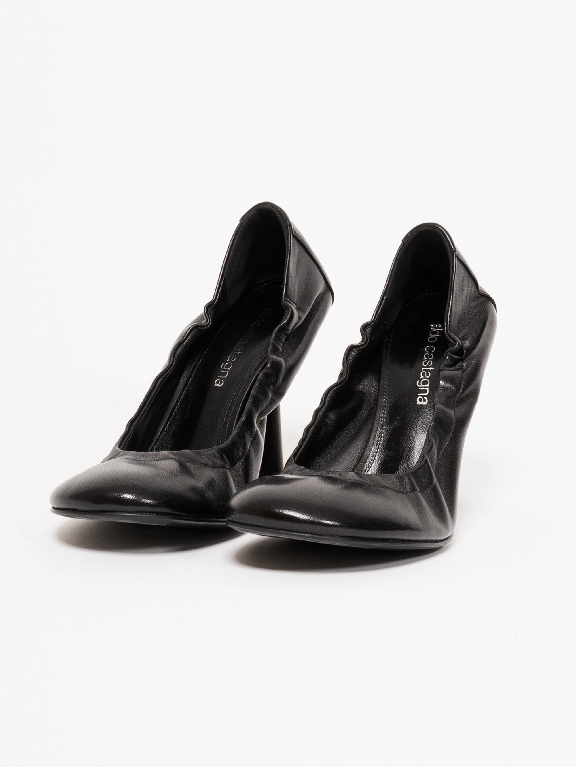 Ballerinas with heels Black