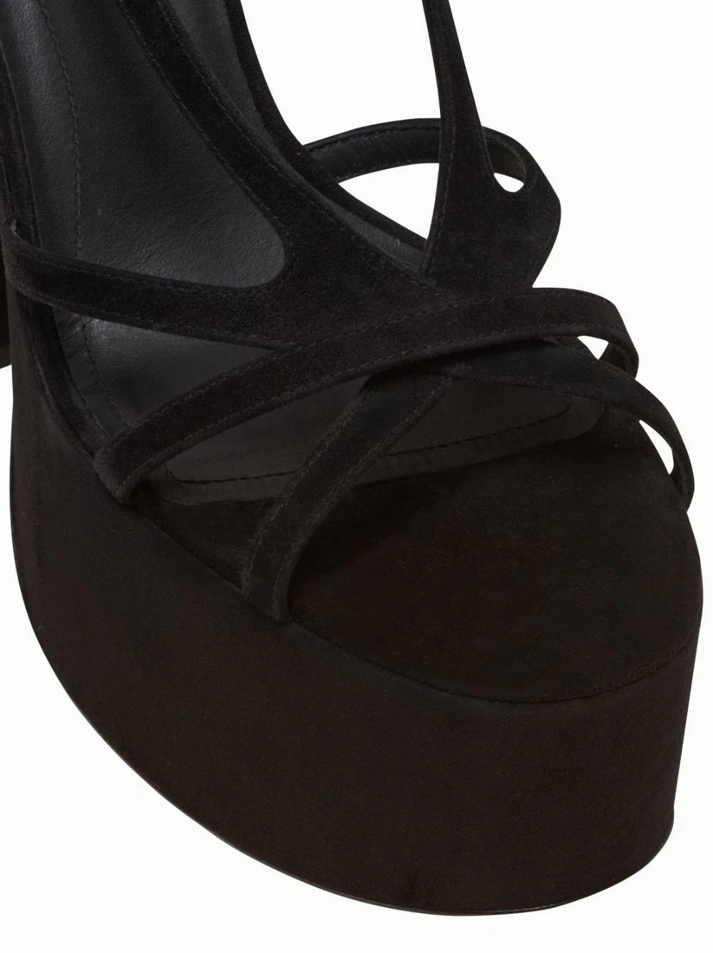 Balmain Women Cam Suede Platform Sandals Black