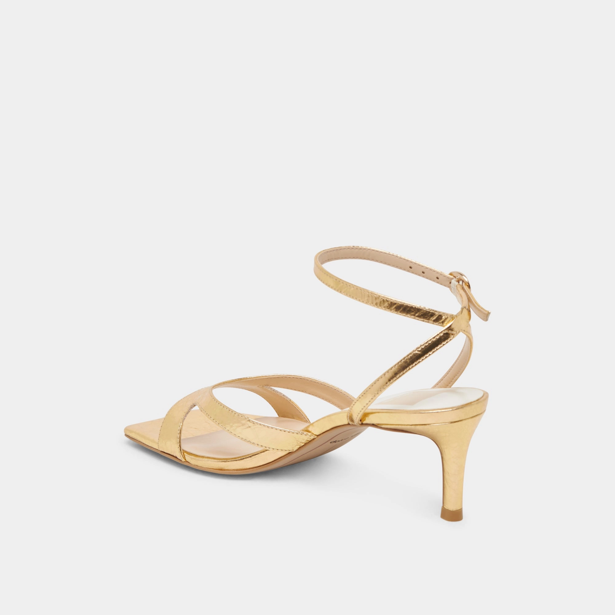 BECKI HEELS GOLD DISTRESSED LEATHER