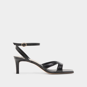 BECKI WIDE HEELS MIDNIGHT CRINKLE PATENT