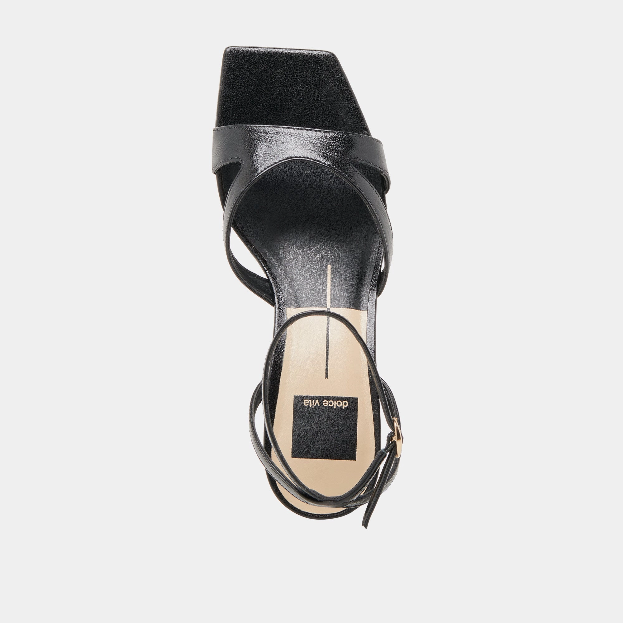 BECKI WIDE HEELS MIDNIGHT CRINKLE PATENT