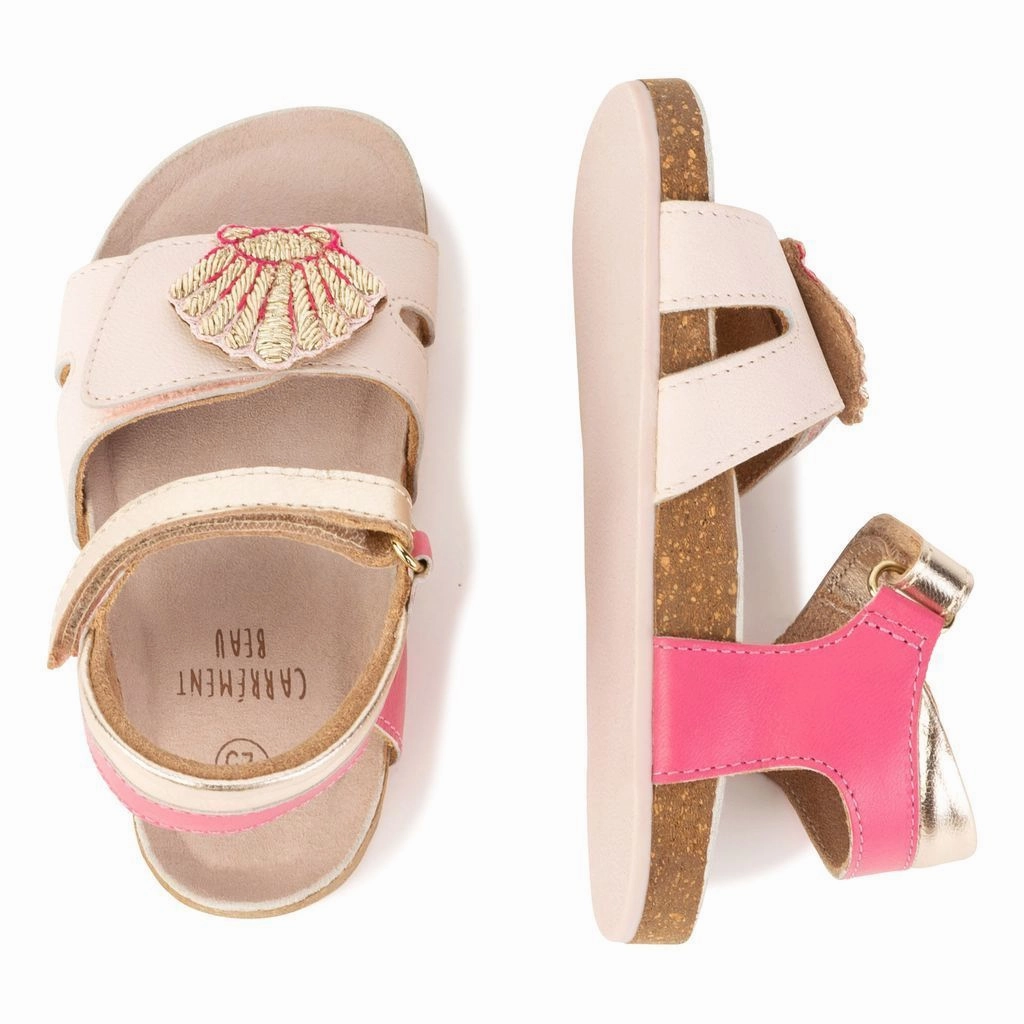 Beige Crown Strap Sandals