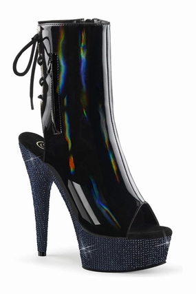 BEJEWELED-1018DM-6 Black Patent Ankle Boot