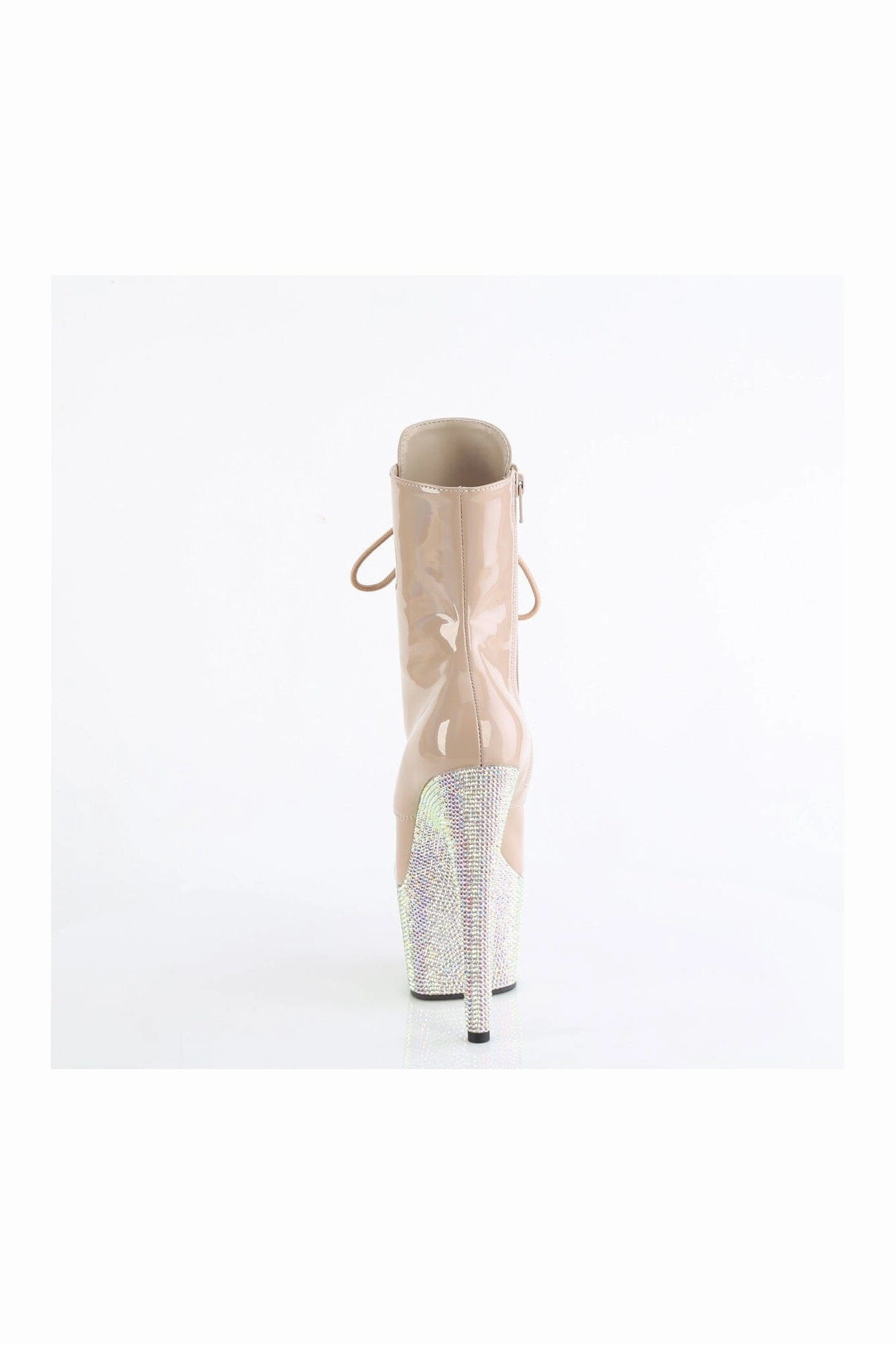 BEJEWELED-1020-7 Nude Patent Ankle Boot