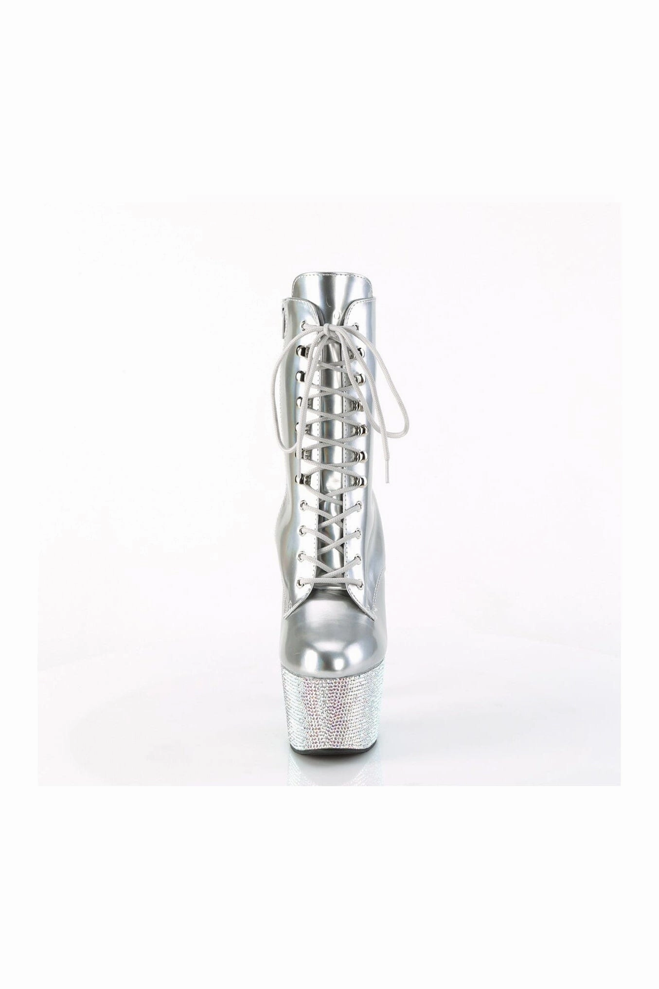 BEJEWELED-1020-7 Silver Patent Ankle Boot
