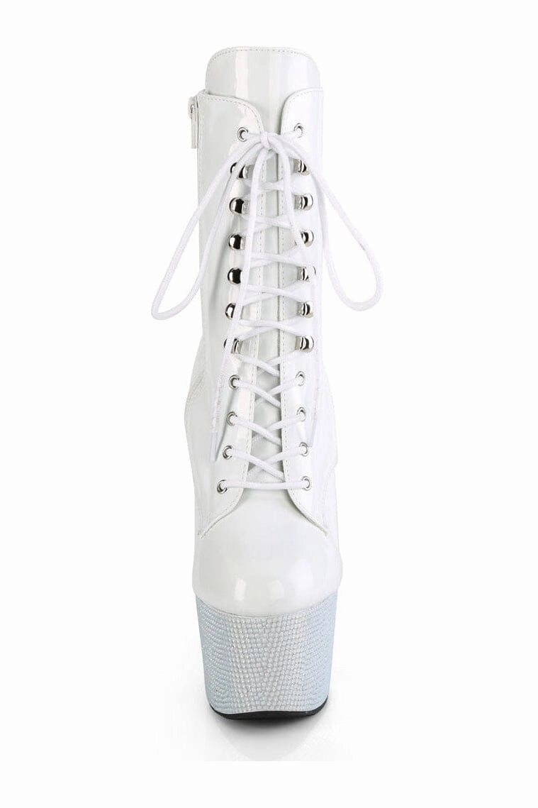 BEJEWELED-1020-7 White Patent Ankle Boot
