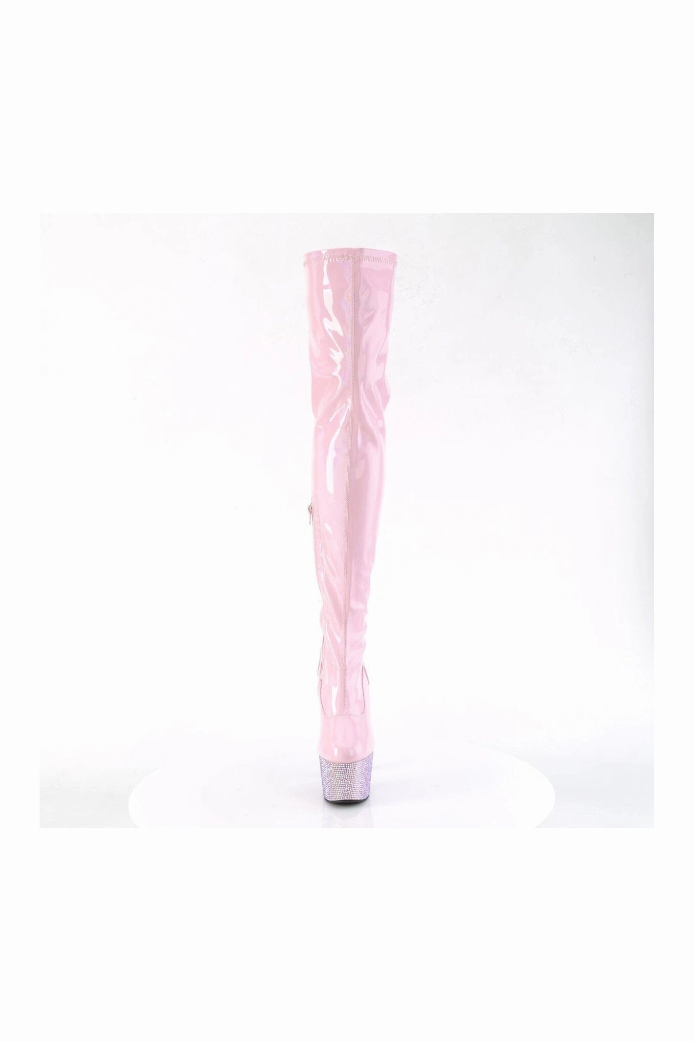 BEJEWELED-3000-7 Pink Patent Thigh Boot