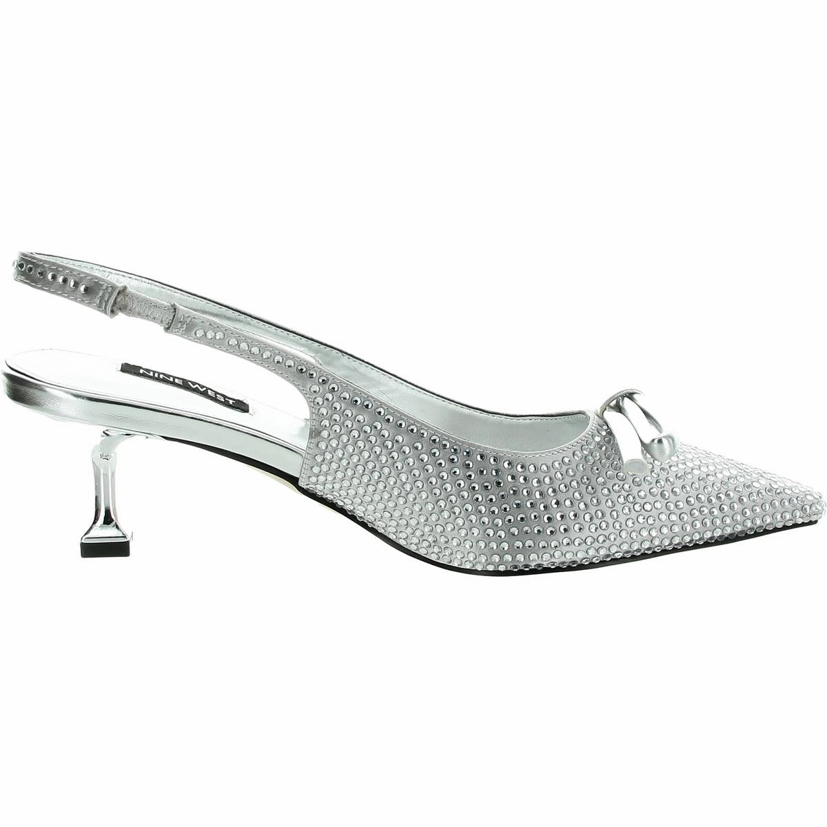 BHFO Womens Rhinestone Manmade Slingback Heels