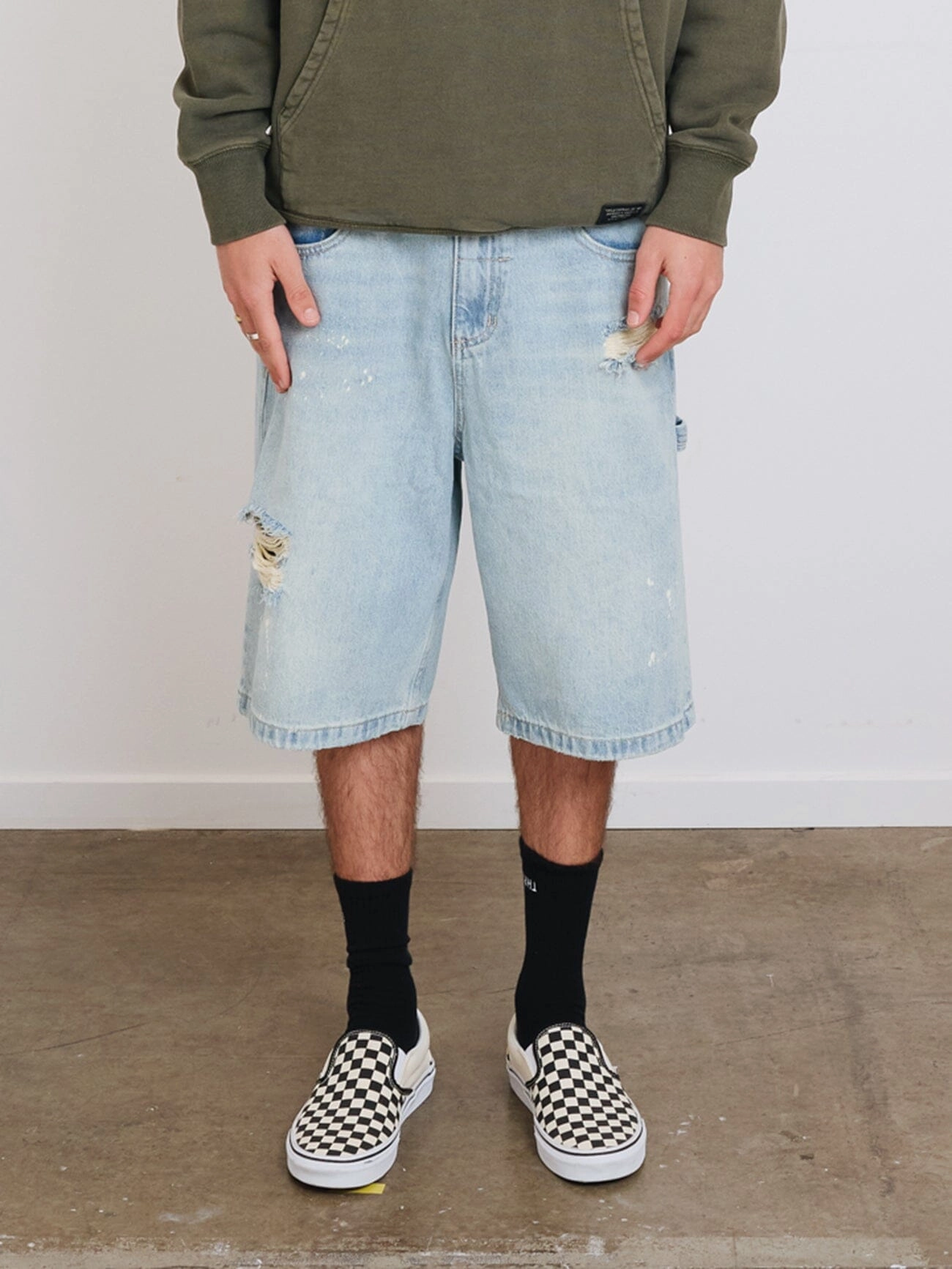 Big Slacker Denim Short - Dirty Ash Blue