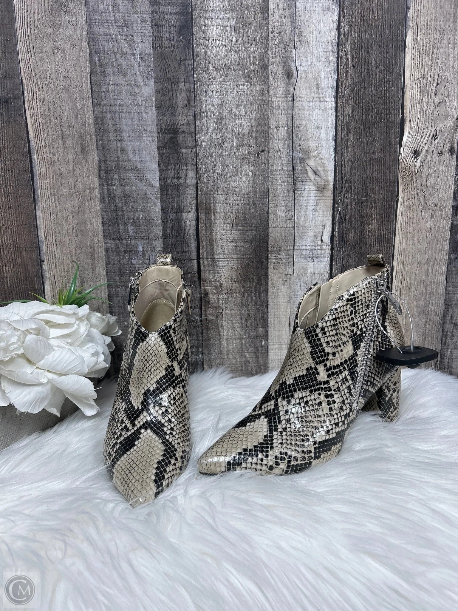 Boots Ankle Heels By Marc Fisher In Snakeskin Print, Size: 6