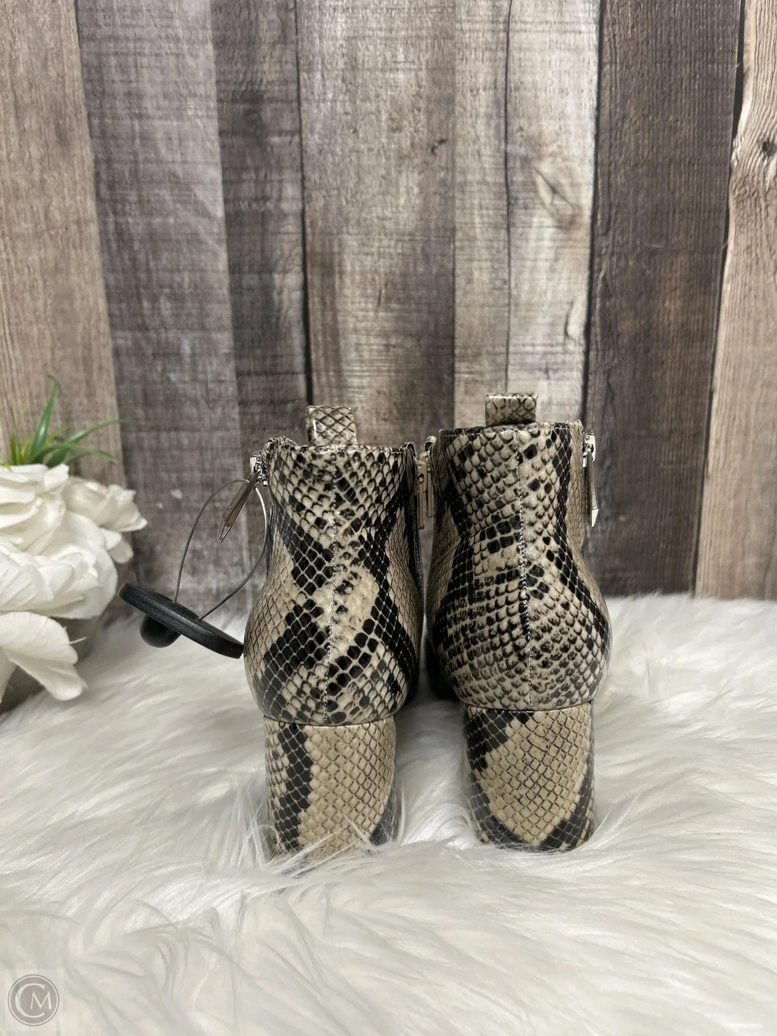 Boots Ankle Heels By Marc Fisher In Snakeskin Print, Size: 6