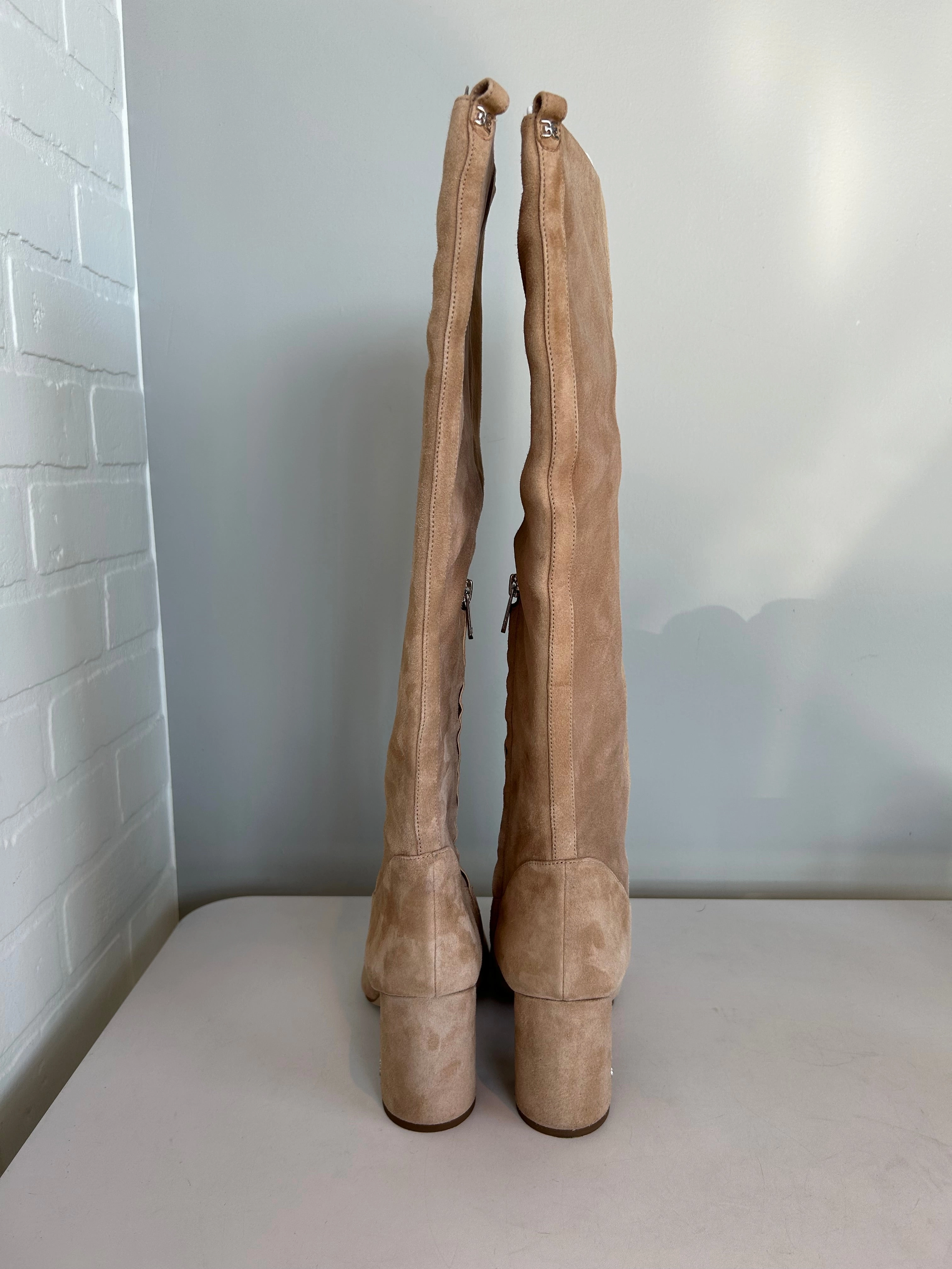 Boots Knee Heels By Sam Edelman In Tan, Size: 9