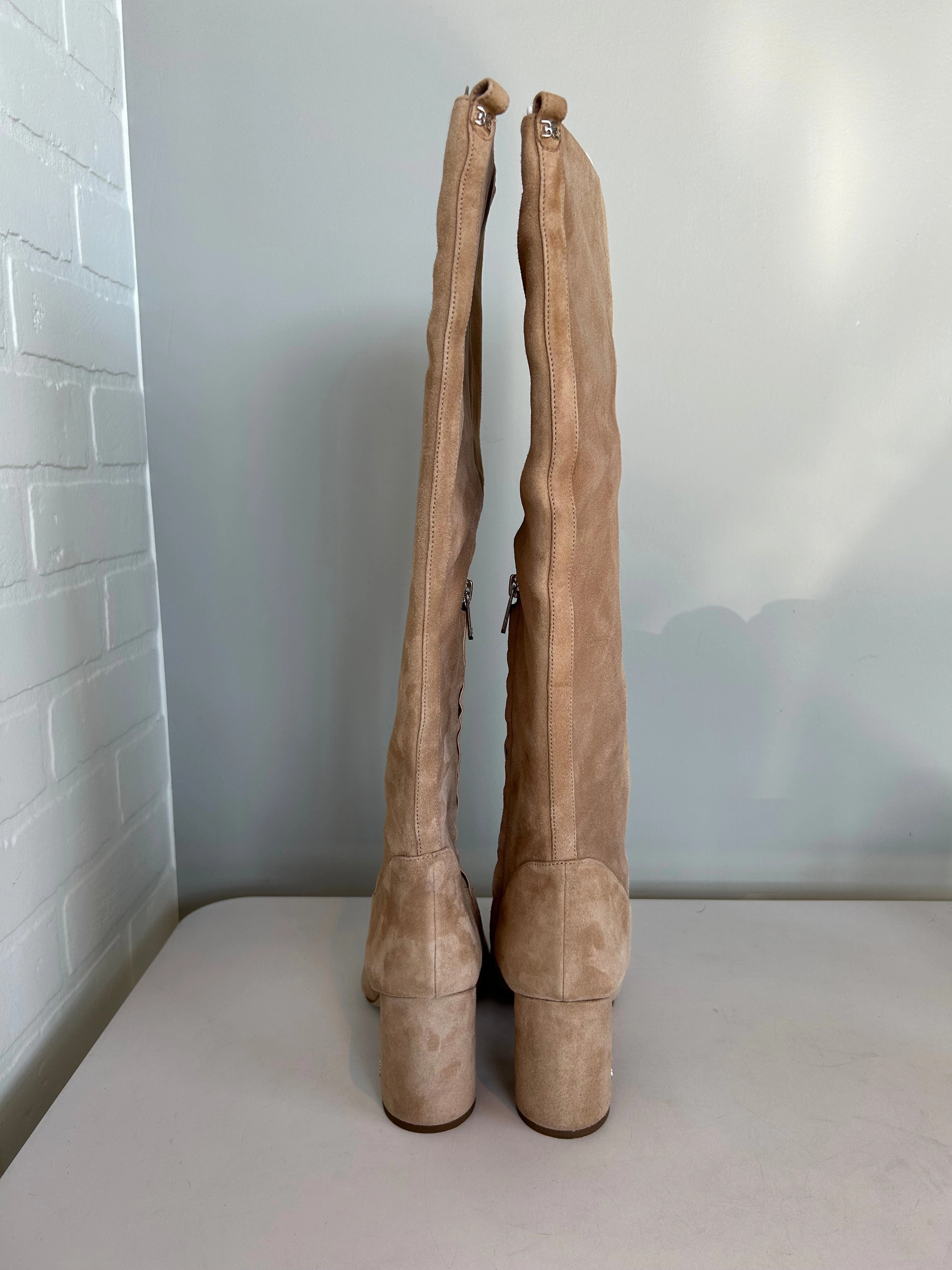 Boots Knee Heels By Sam Edelman In Tan, Size: 9