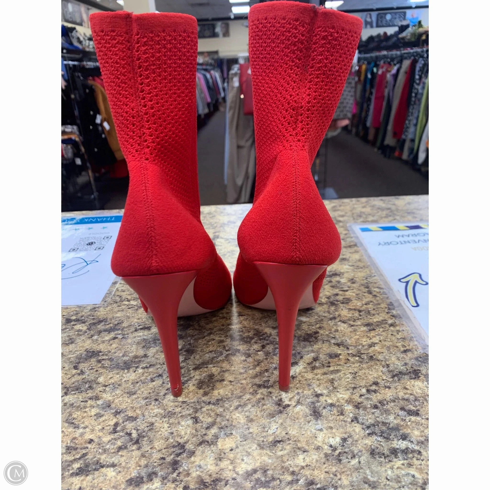 Boots Mid-calf Heels By Aldo In Red, Size: 10