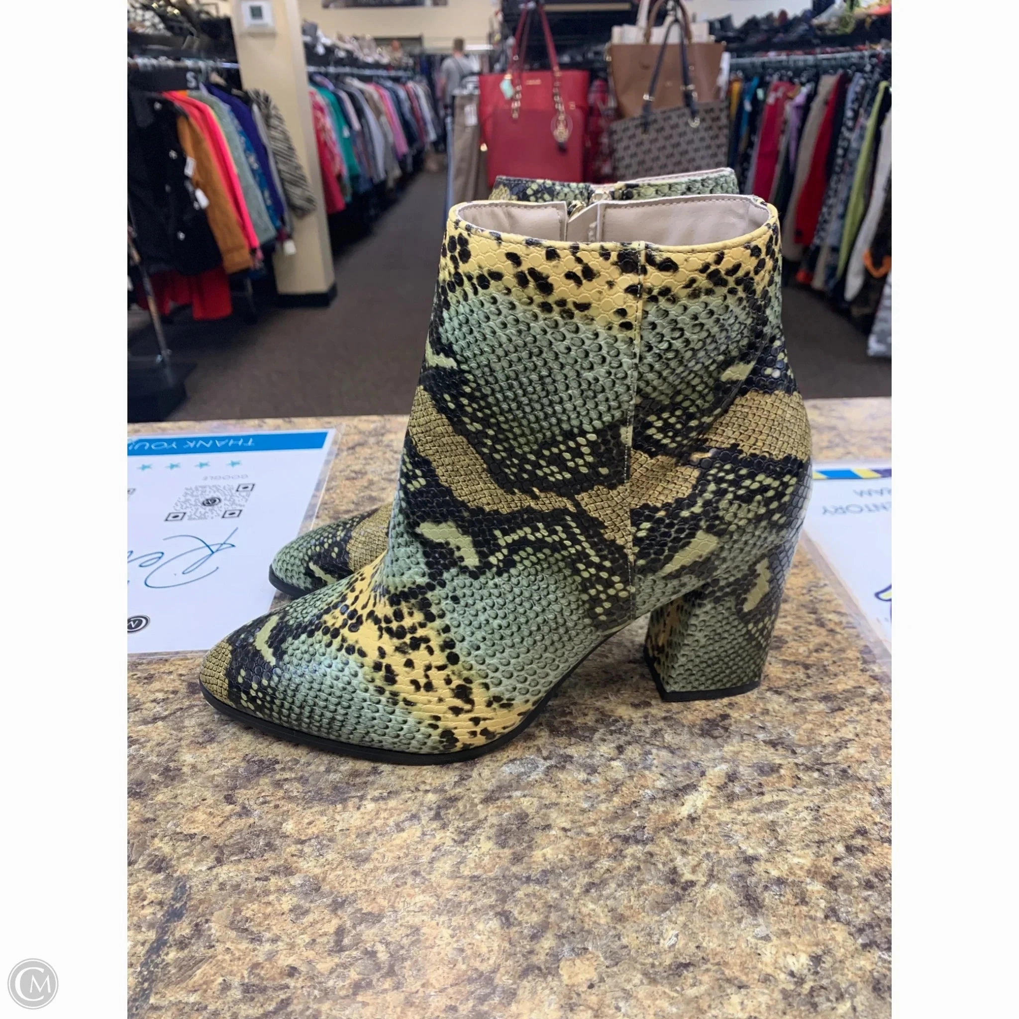 Boots Mid-calf Heels By Clothes Mentor In Animal Print, Size: 11