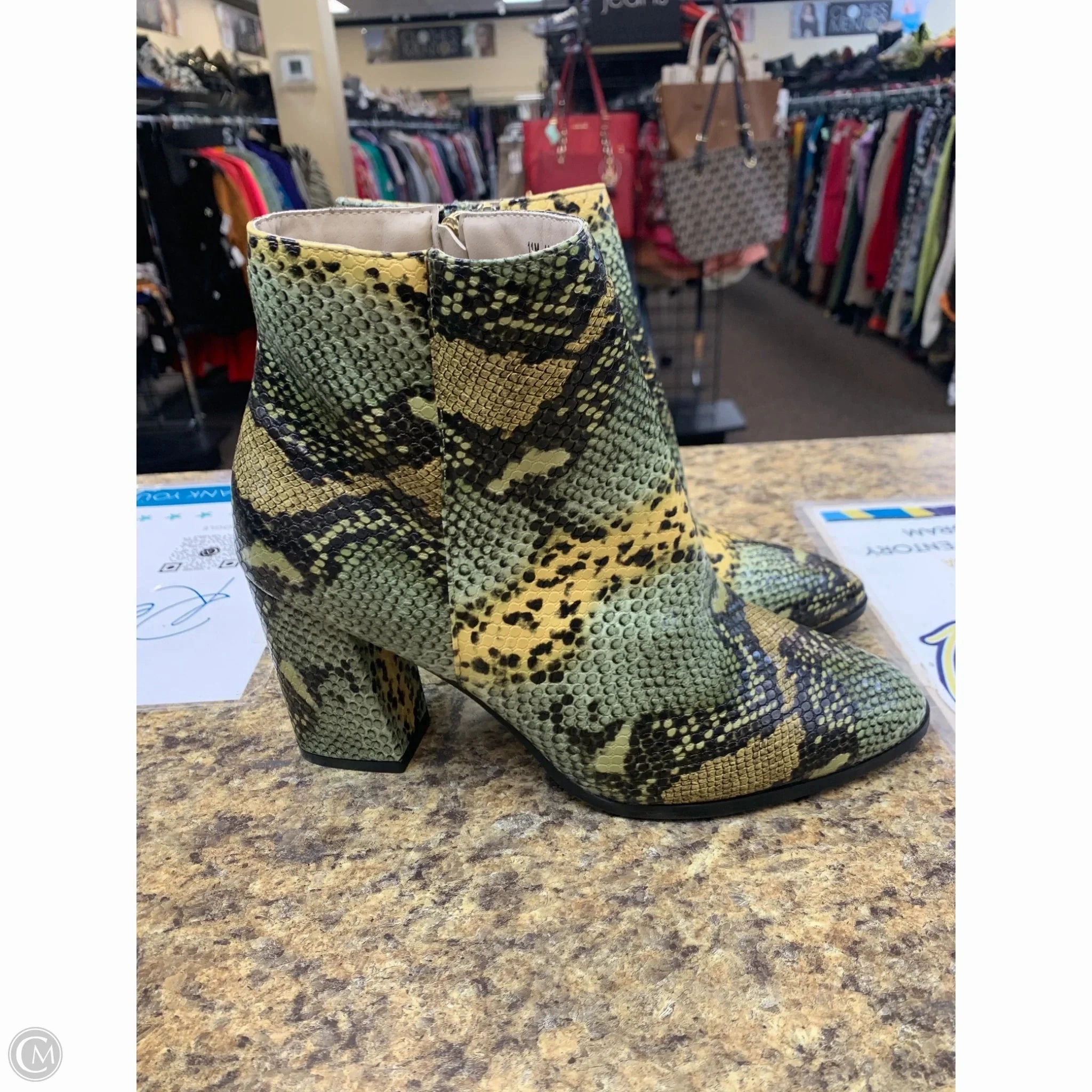 Boots Mid-calf Heels By Clothes Mentor In Animal Print, Size: 11