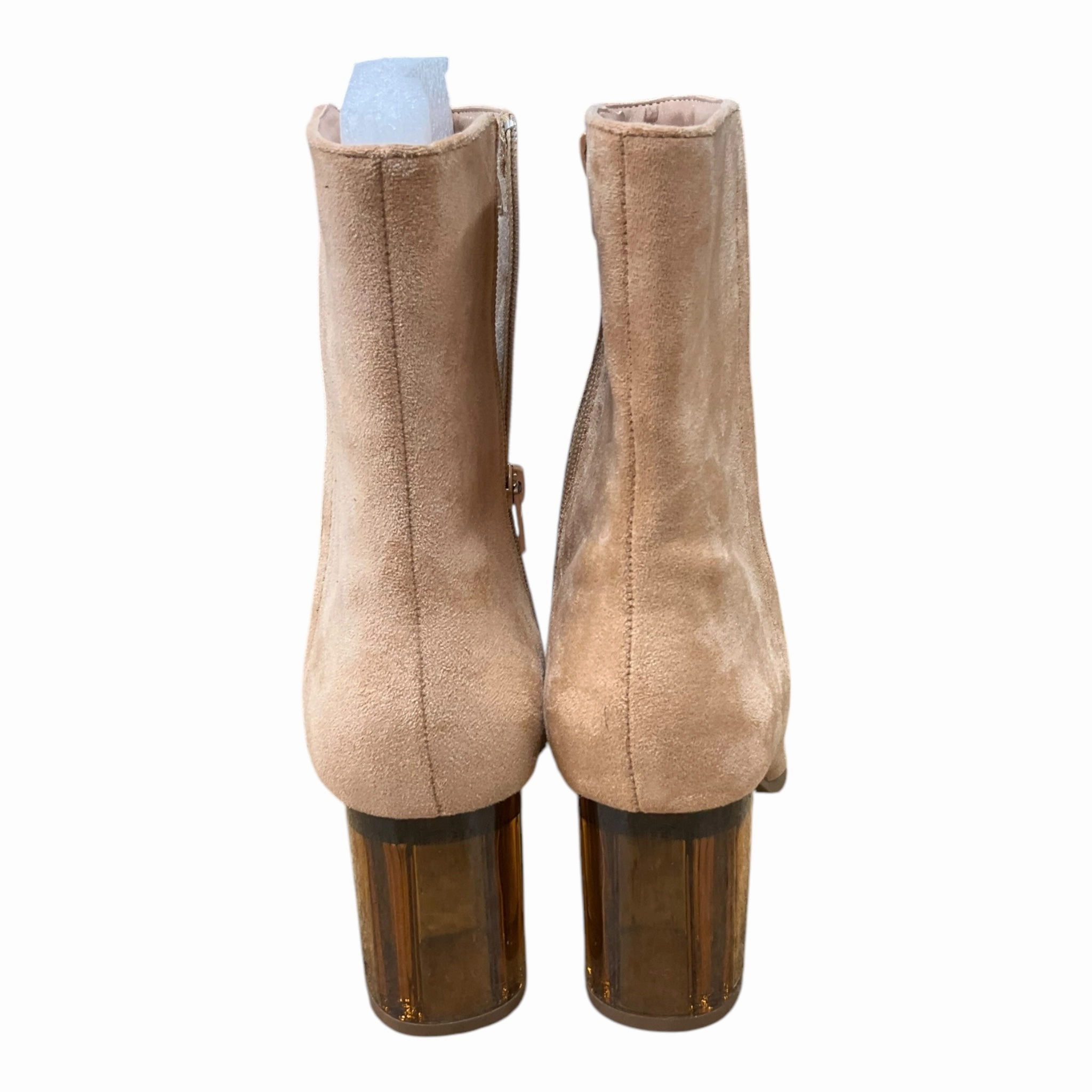 Boots Mid-calf Heels By Clothes Mentor In Tan, Size: 8.5