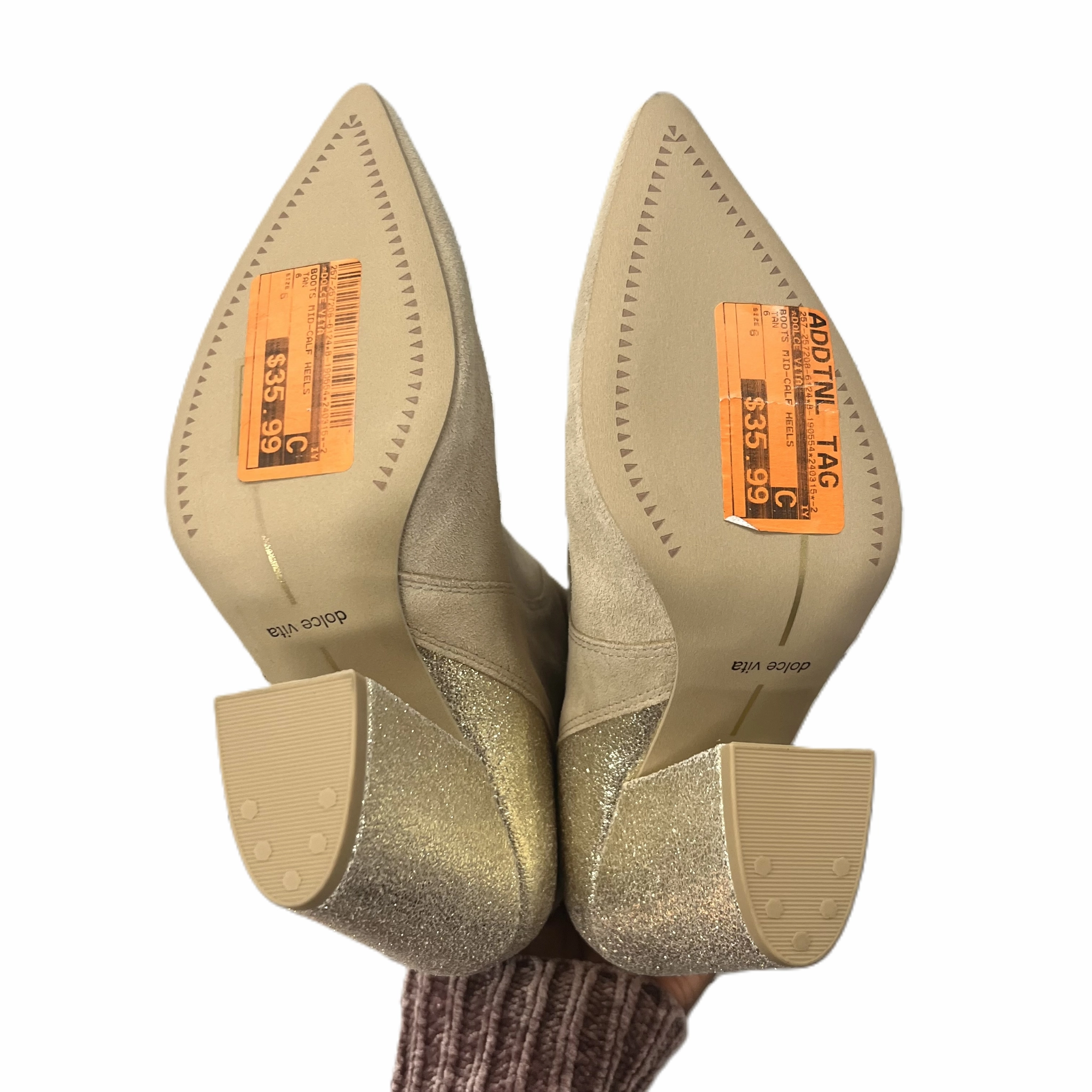 Boots Mid-calf Heels By Dolce Vita In Tan, Size: 6