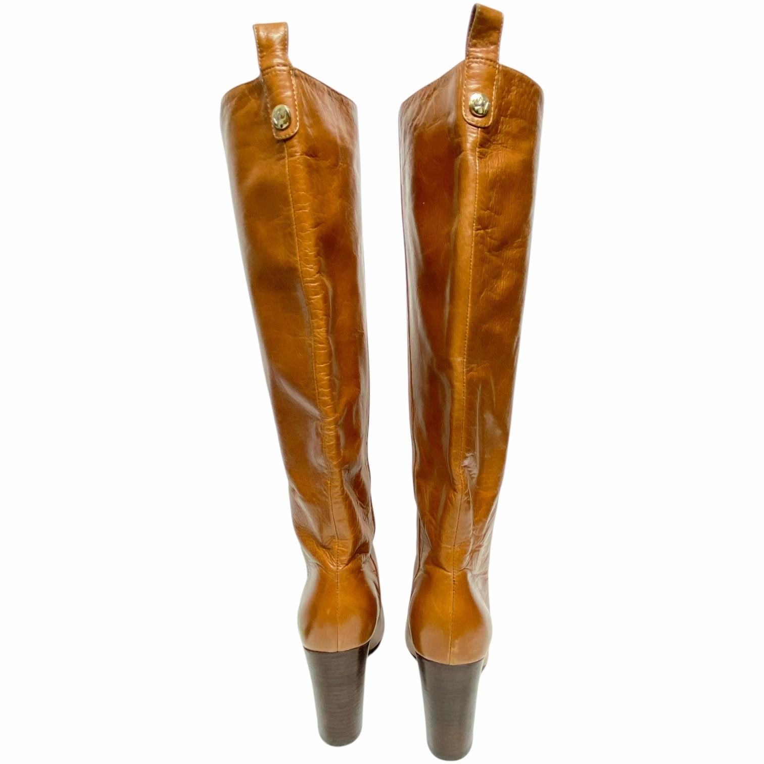 Boots Mid-calf Heels By Elaine Turner In Brown, Size: 8.5