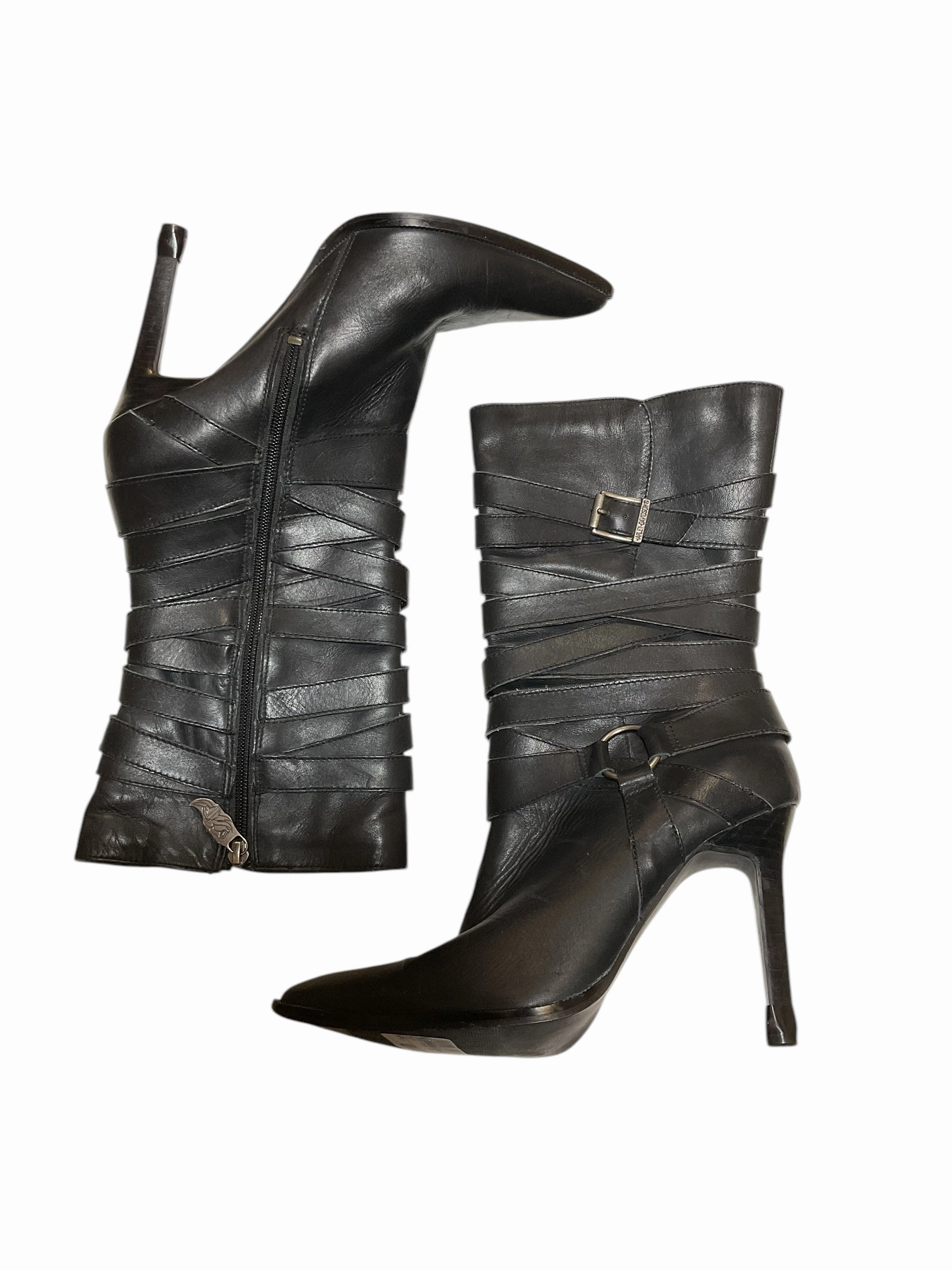 Boots Mid-calf Heels By Harley Davidson In Black, Size: 8.5