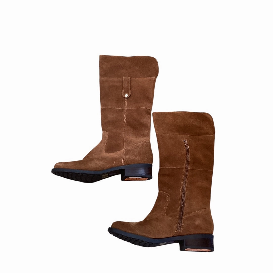 Boots Mid-calf Heels By Me Too In Brown, Size: 8