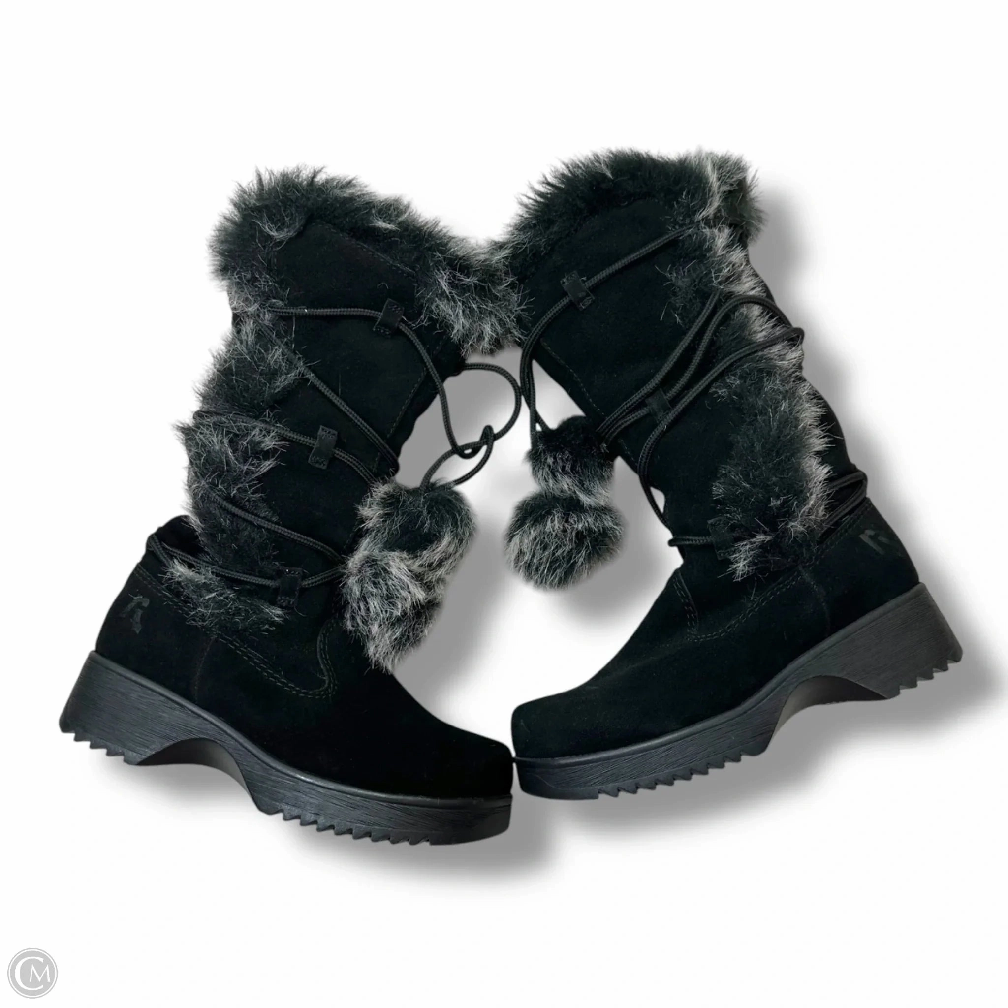 Boots Mid-calf Heels By Report In Black, Size: 6