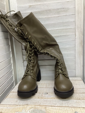Boots Mid-calf Heels By Shoedazzle In Green, Size: 10