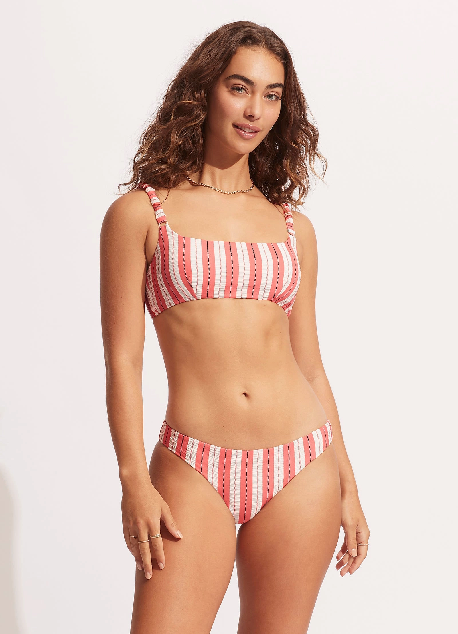 Cabana Gathered Strap Bralette - Sunkissed Coral