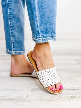 Corkys Bail Money Slip-On Slide Sandals in White