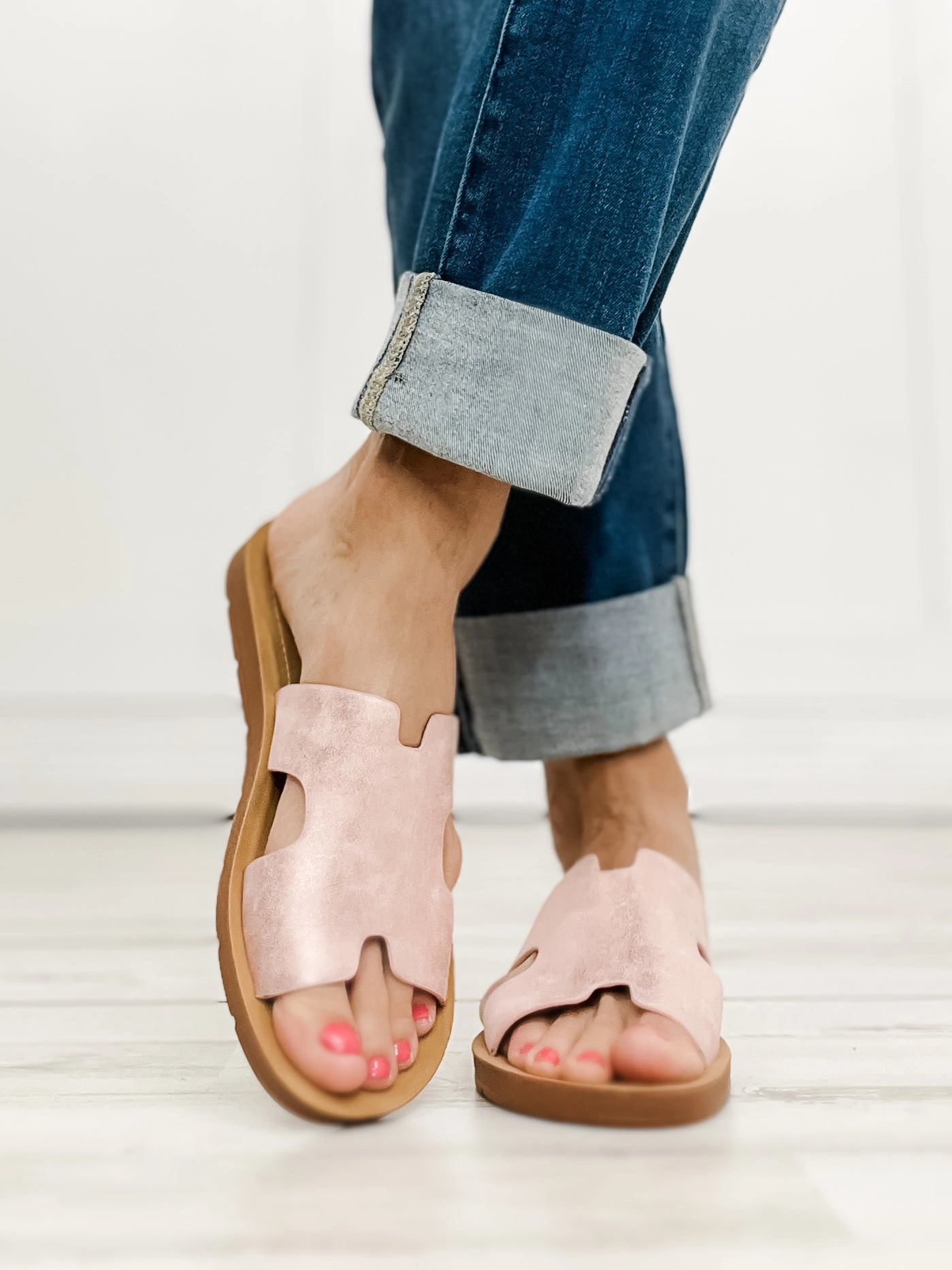 Corkys Bogalusa Slip-On Sandals in Blush