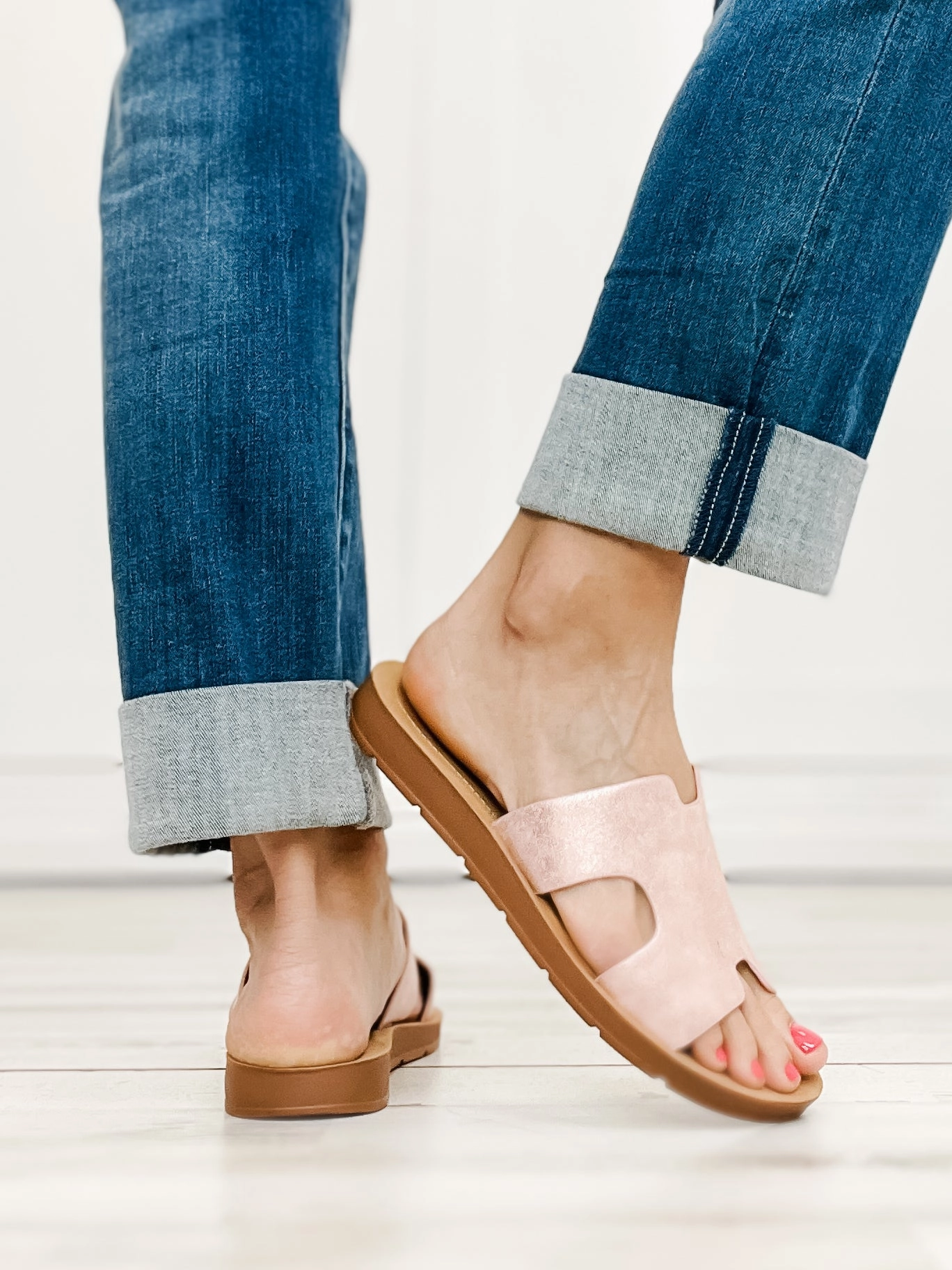 Corkys Bogalusa Slip-On Sandals in Blush