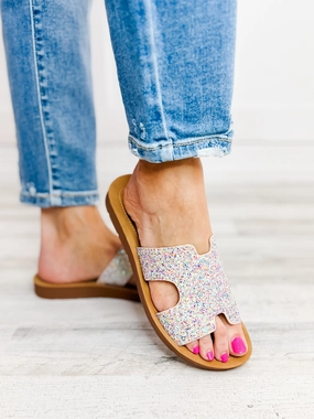 Corkys Bogalusa Slip-On Sandals in Mermaid Glitter