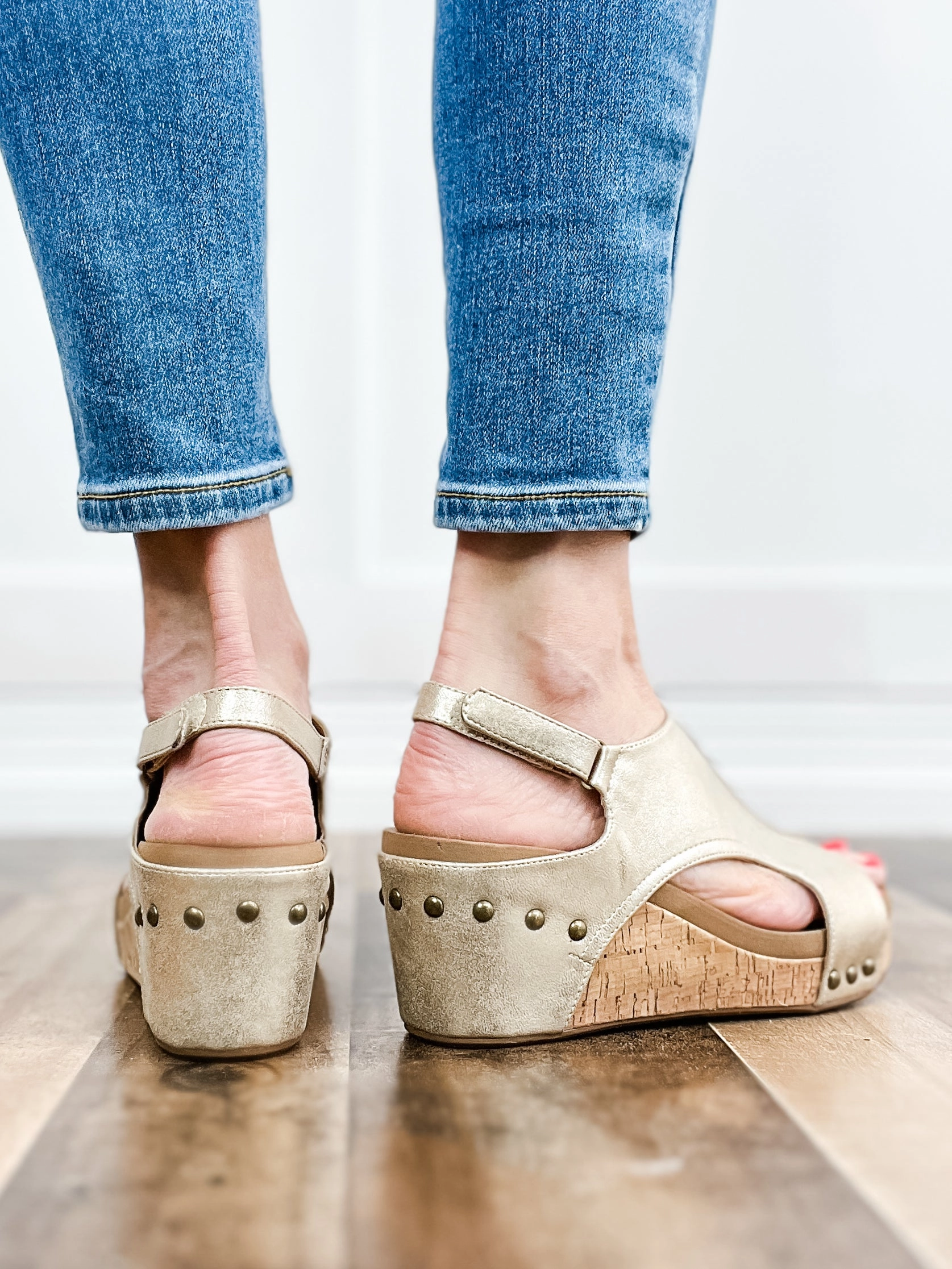 Corkys Carley ANTIQUE GOLD Wedge Shoes