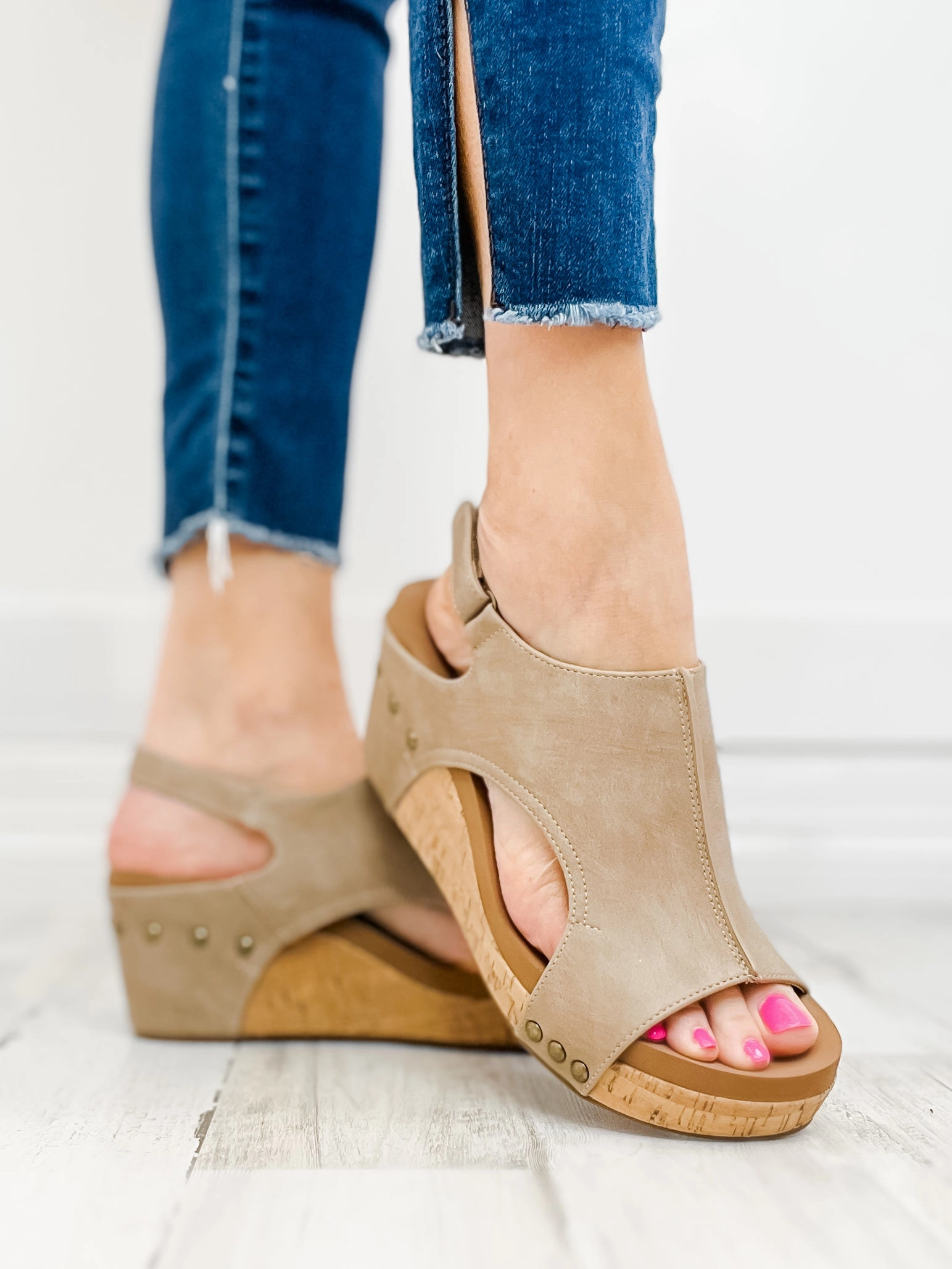 Corkys Carley Camel Wedge Sandal