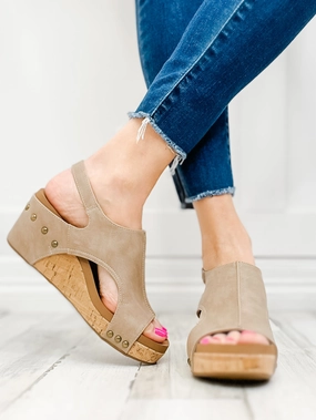 Corkys Carley Camel Wedge Sandal