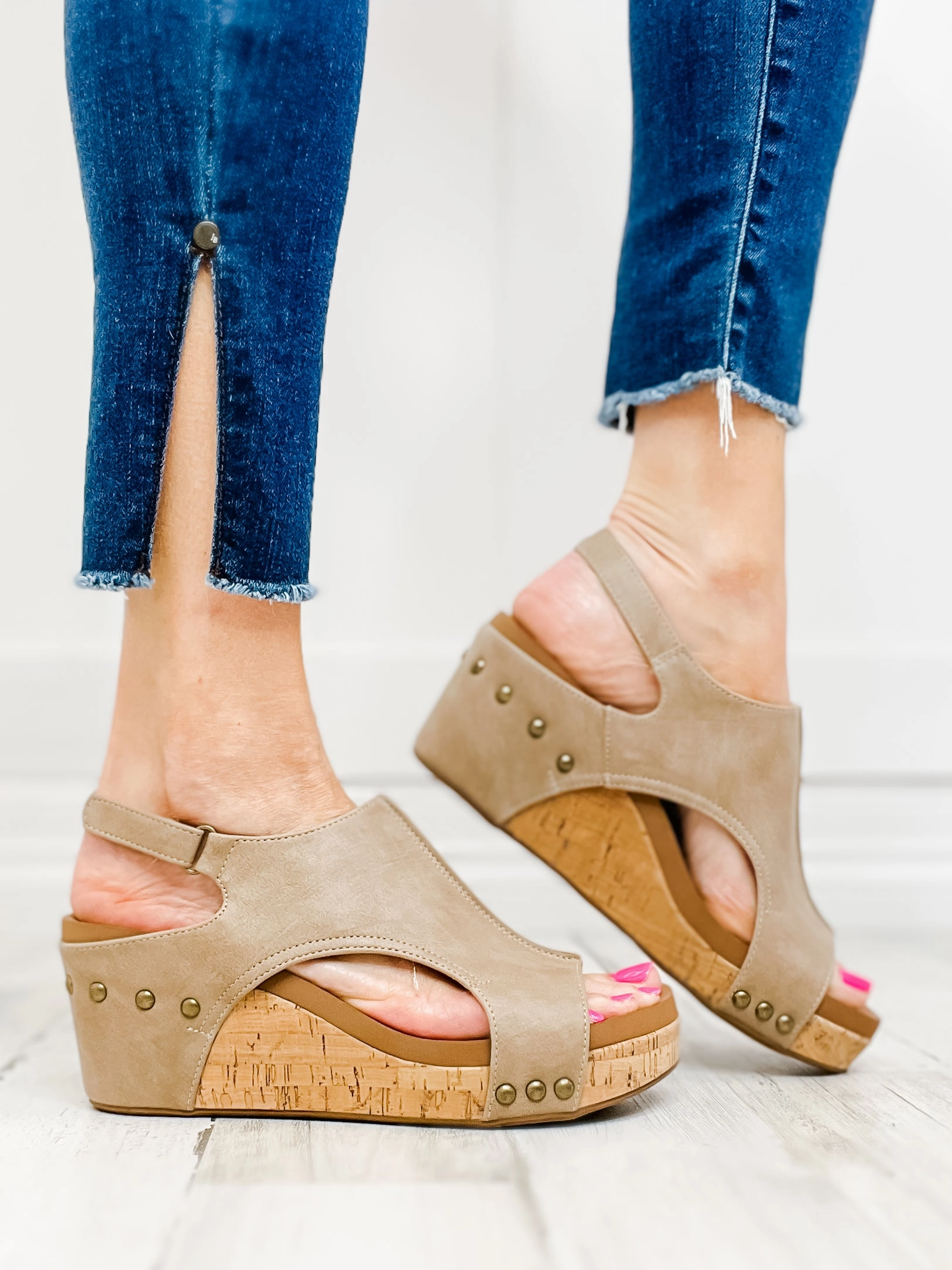 Corkys Carley Camel Wedge Sandal