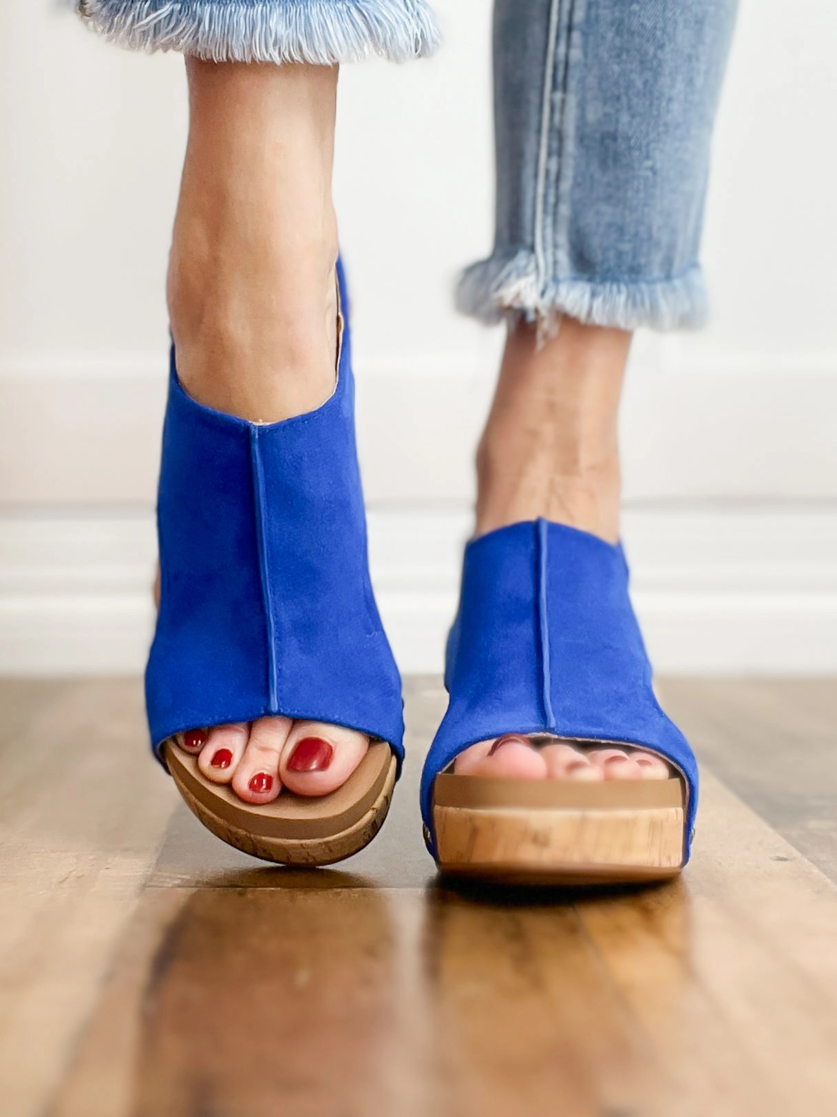 Corkys Carley Electric Blue Wedge Shoes