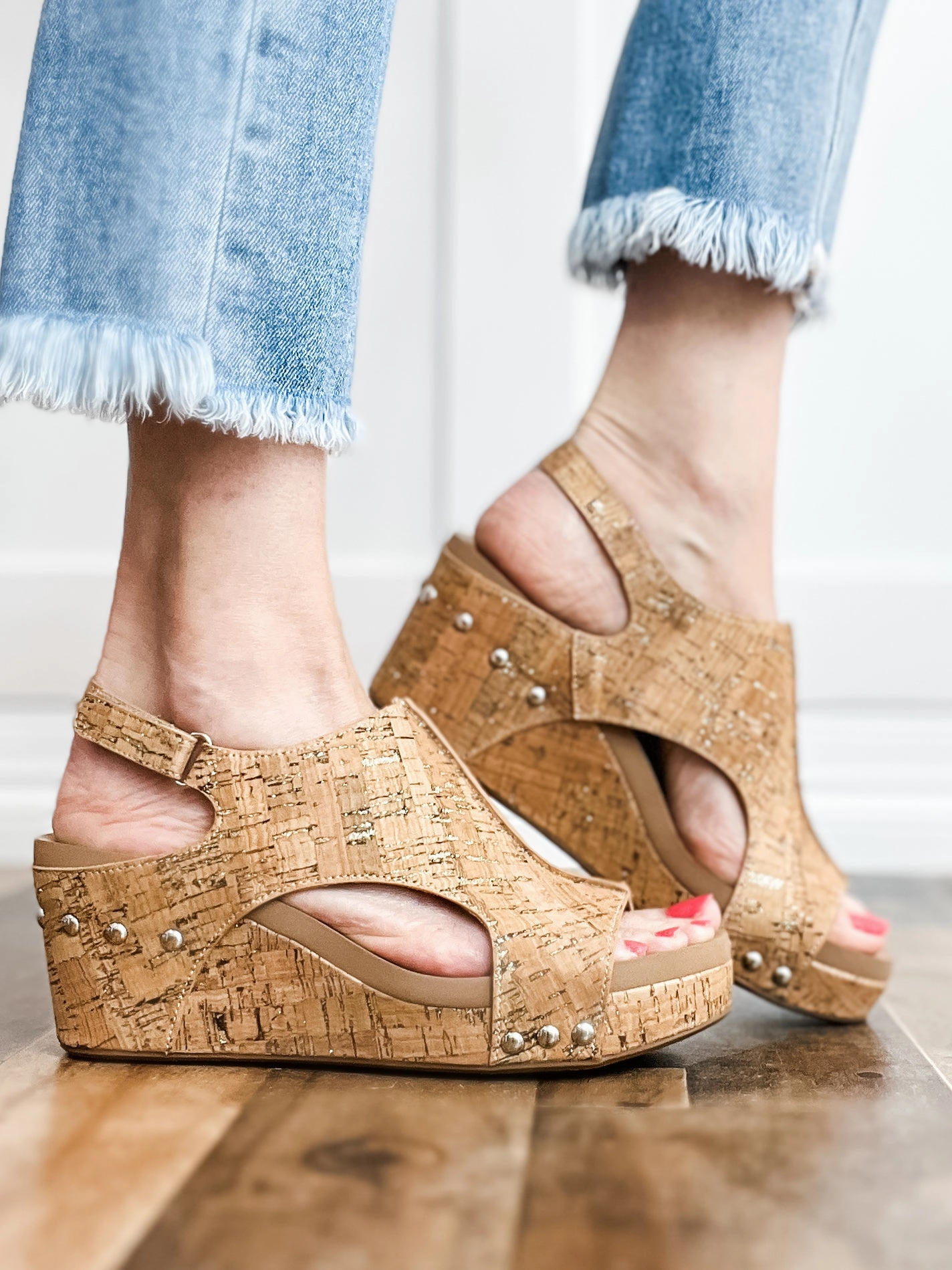 Corkys Carley GLITTER CORK Wedge Shoes