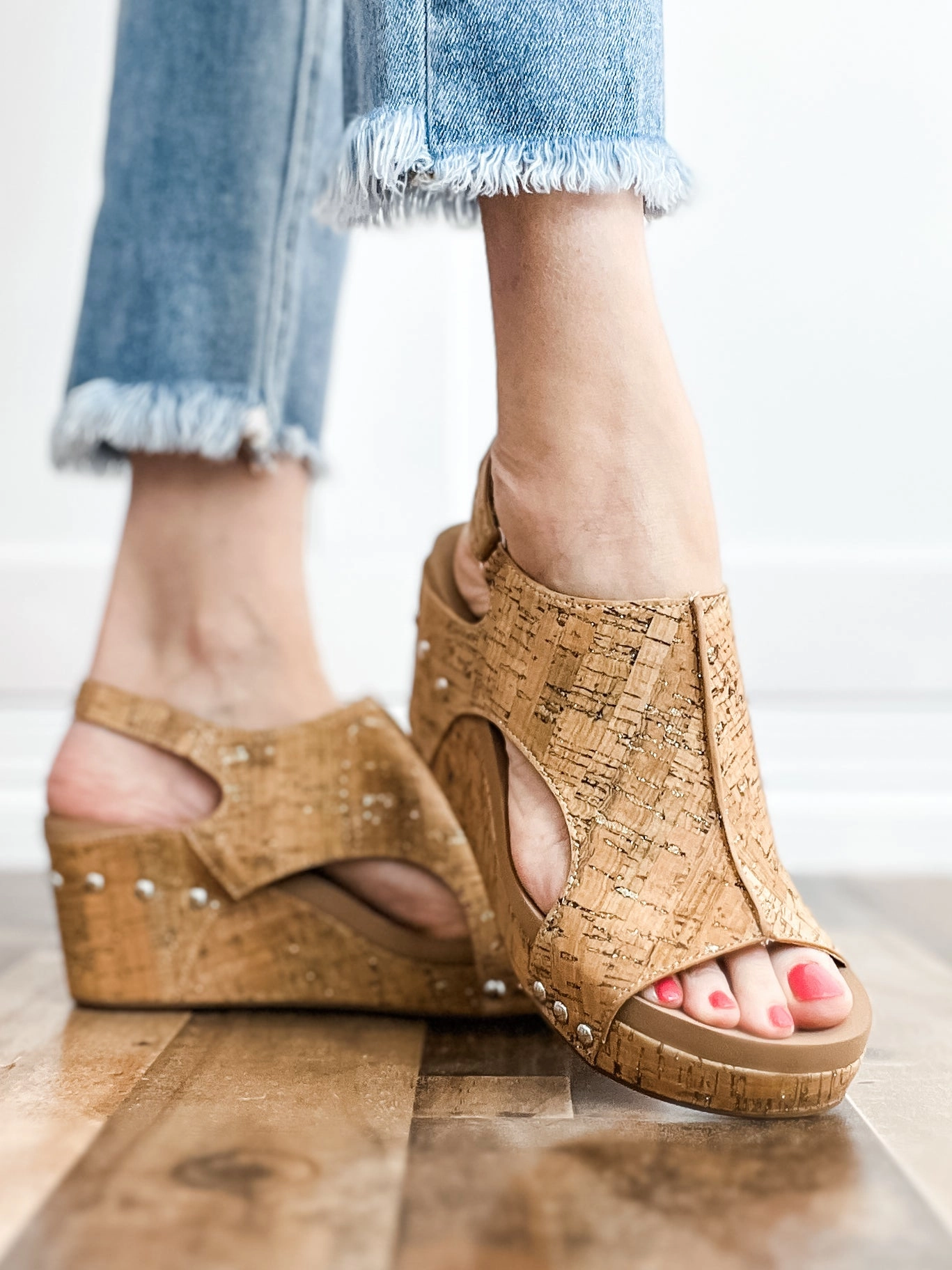 Corkys Carley GLITTER CORK Wedge Shoes